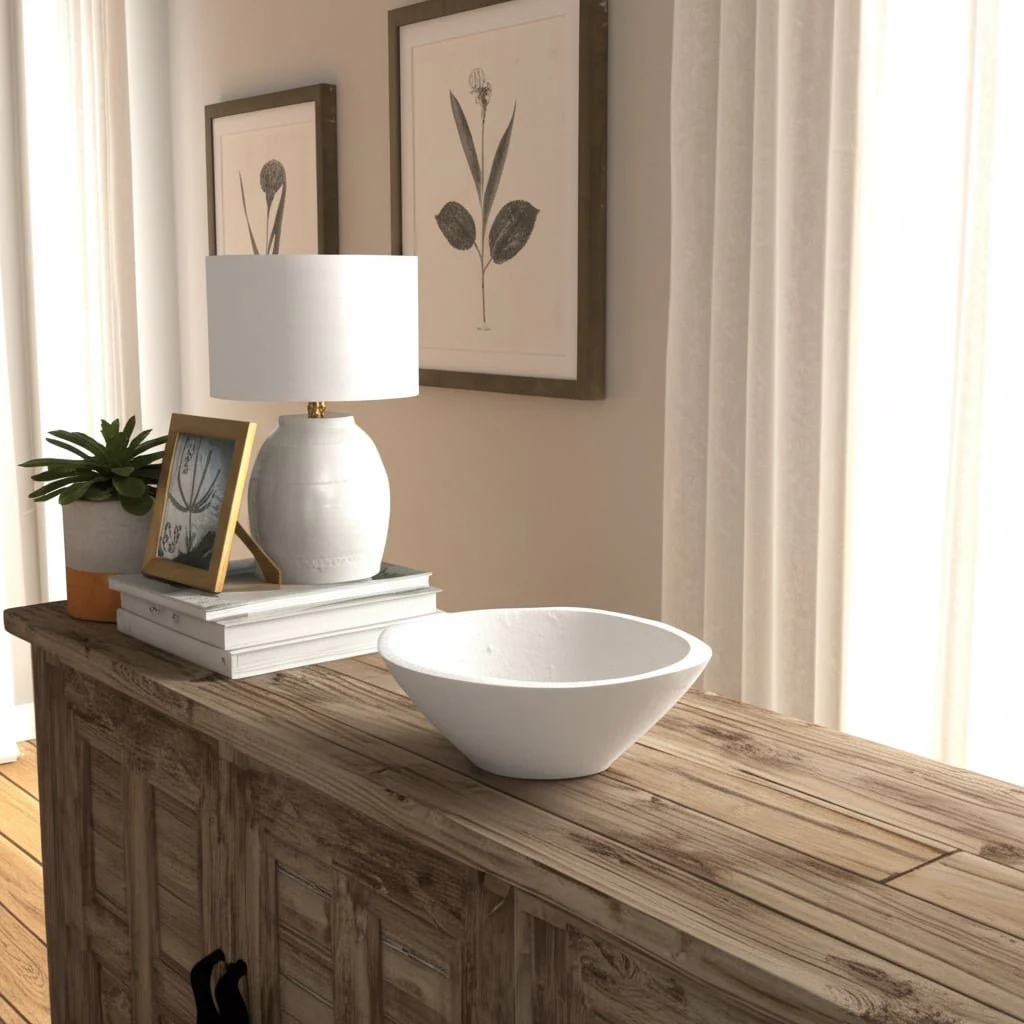 10" Tapered Bowl Rough Finish, White - Image 12