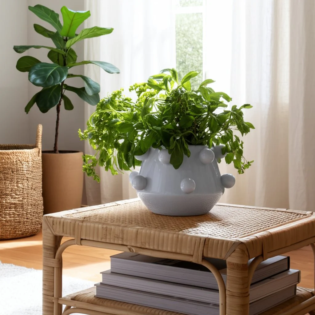 10" Tapered Bubble Planter, White - Image 10