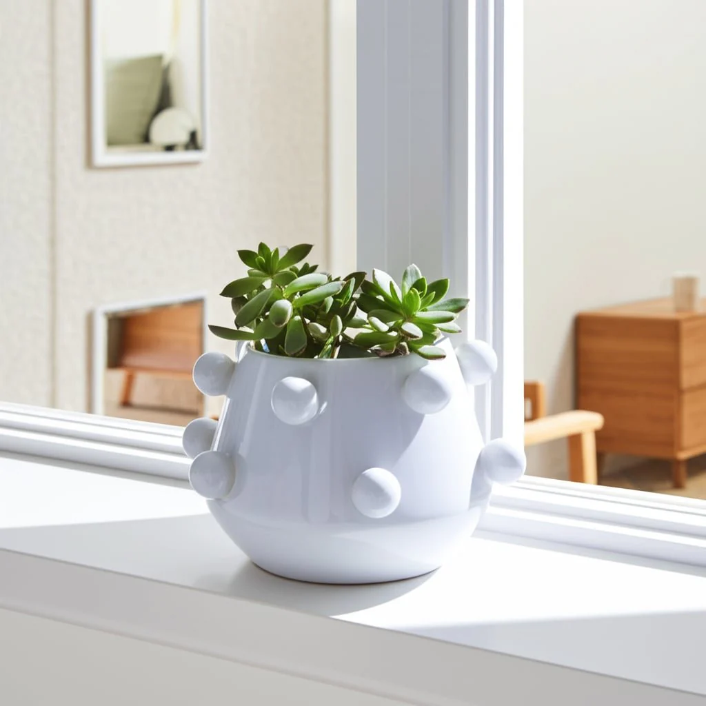 10" Tapered Bubble Planter, White - Image 12