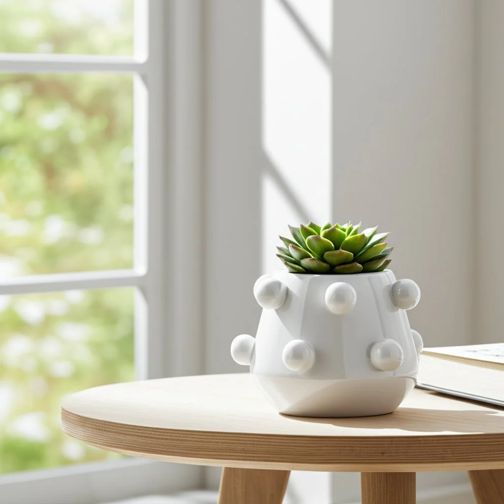 10" Tapered Bubble Planter, White - Image 13