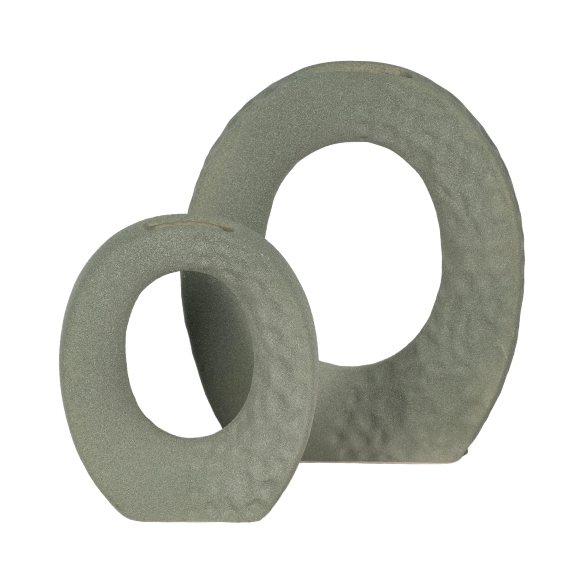 10" Textured Open Cut-out With Vase Opening, Sage - Image 8