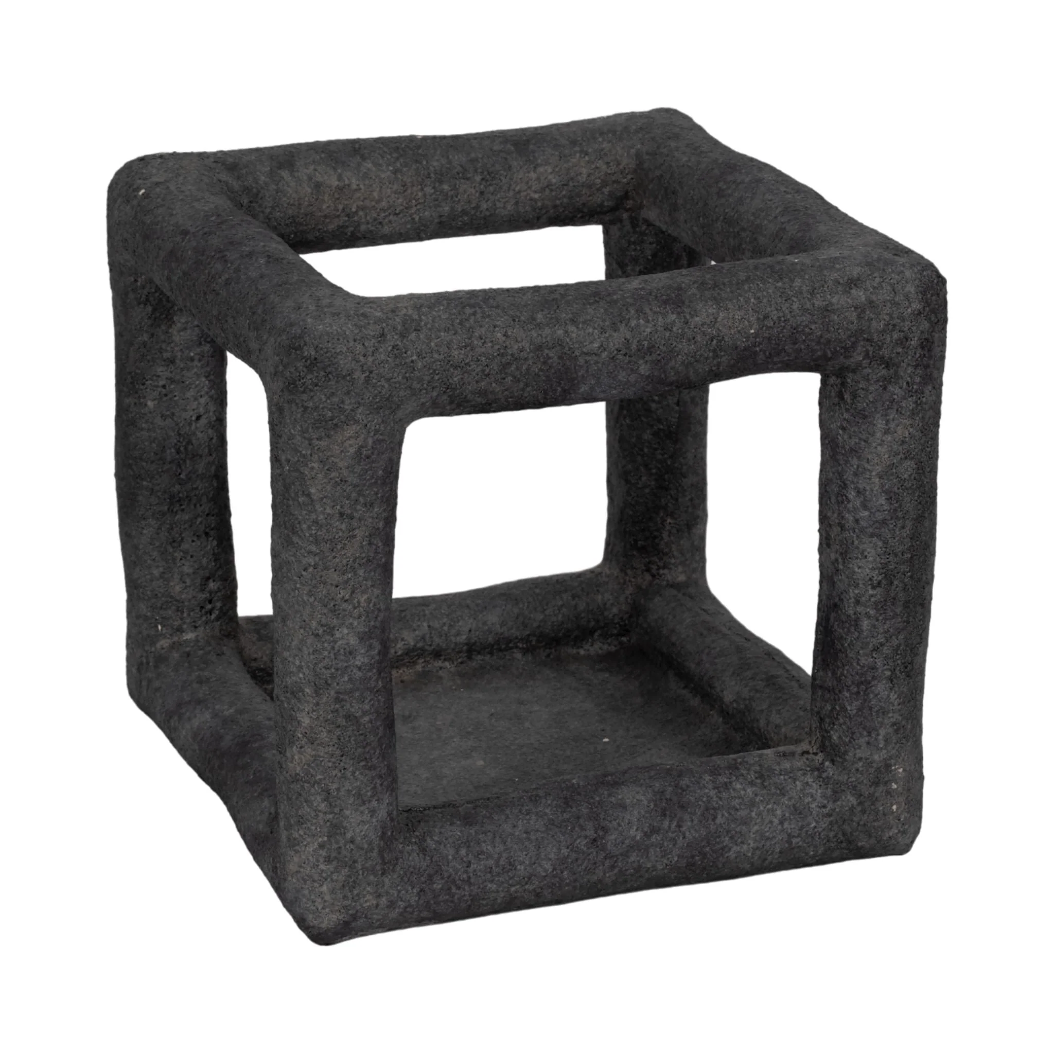 10" Textured Open Square Object, Black - Image 2