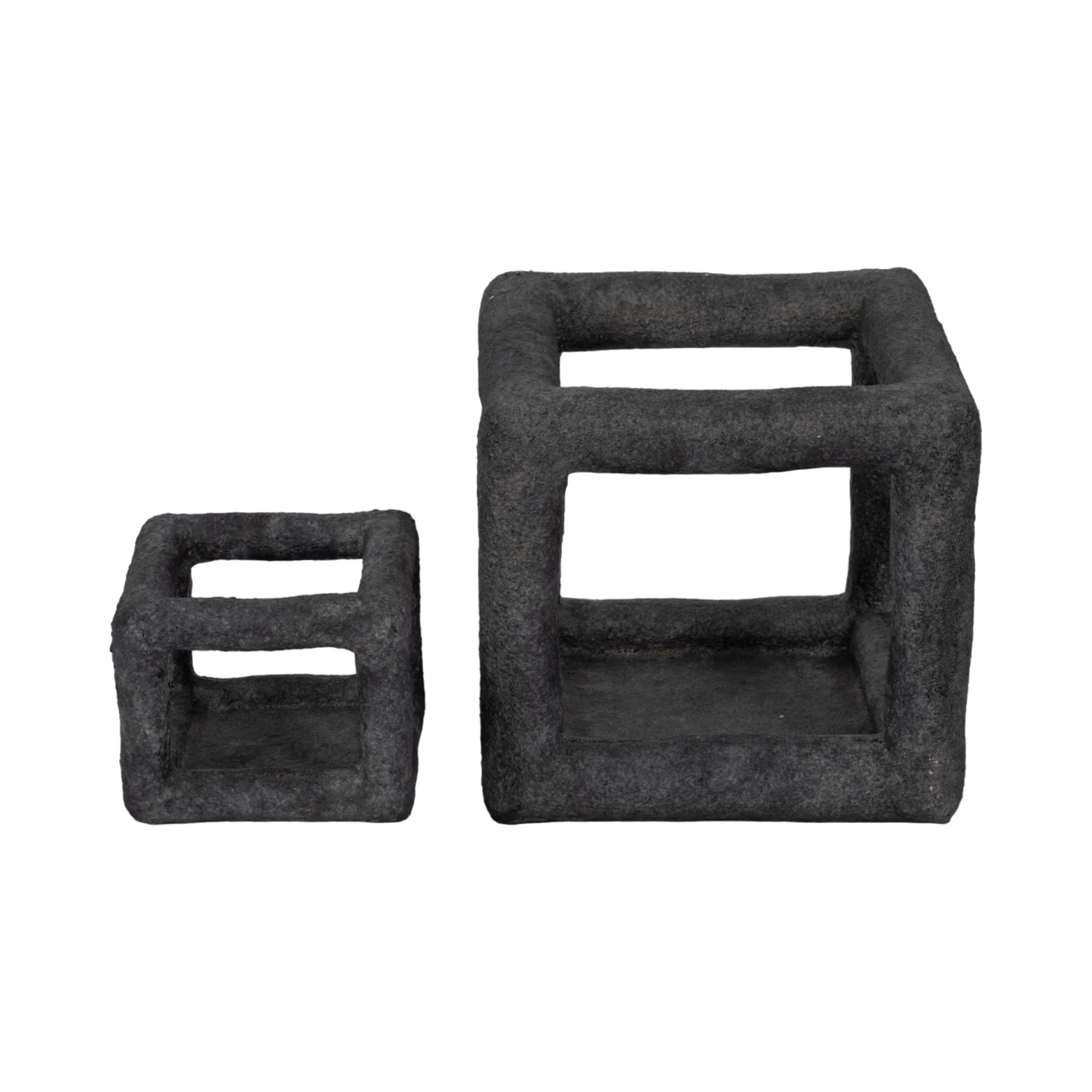 10" Textured Open Square Object, Black - Image 7