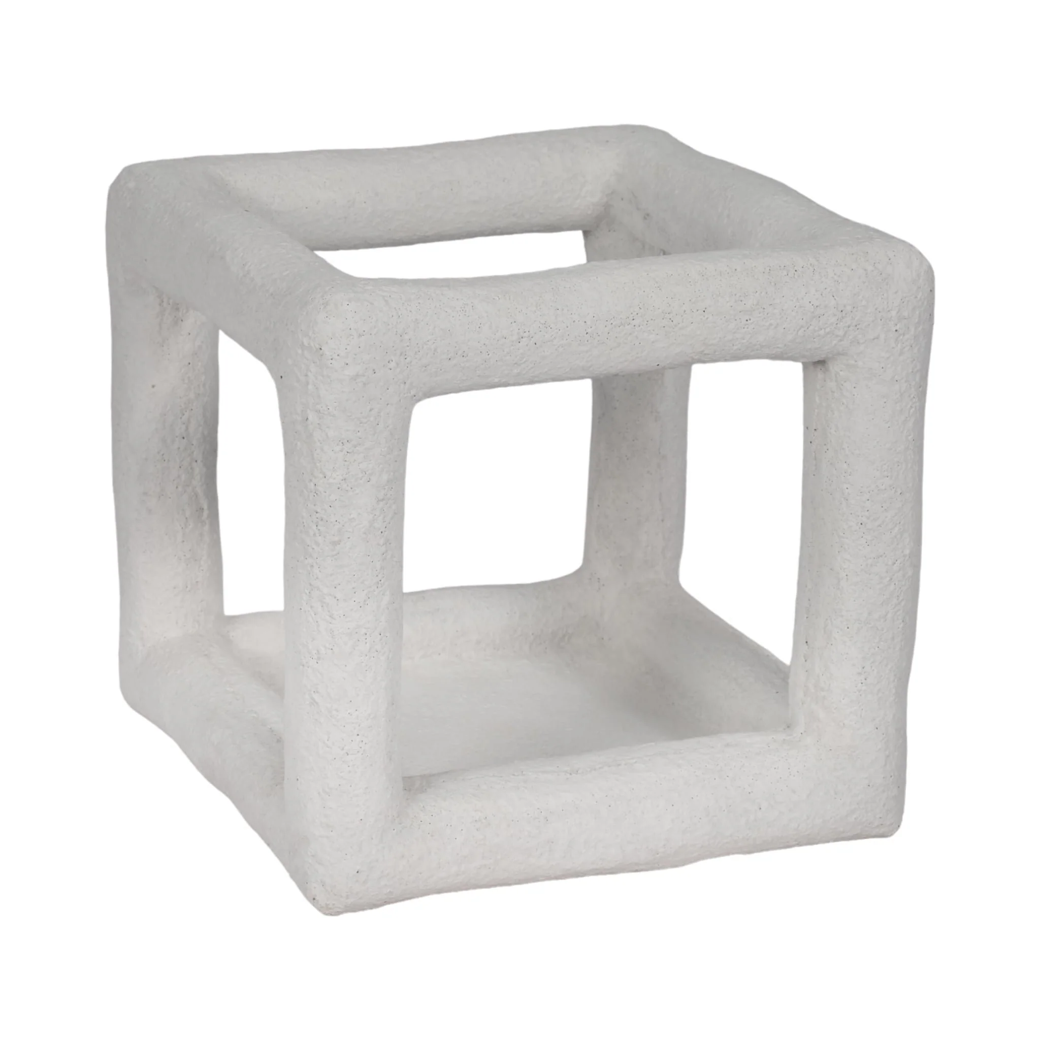 10" Textured Open Square Object, White - Image 2