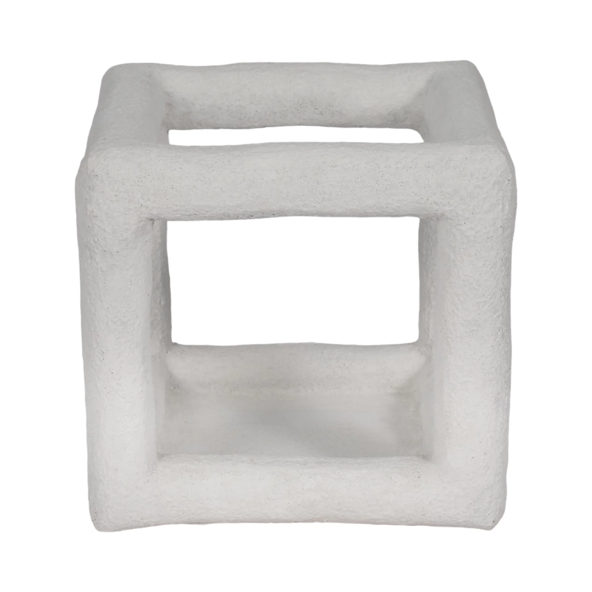 10" Textured Open Square Object, White - Image 3