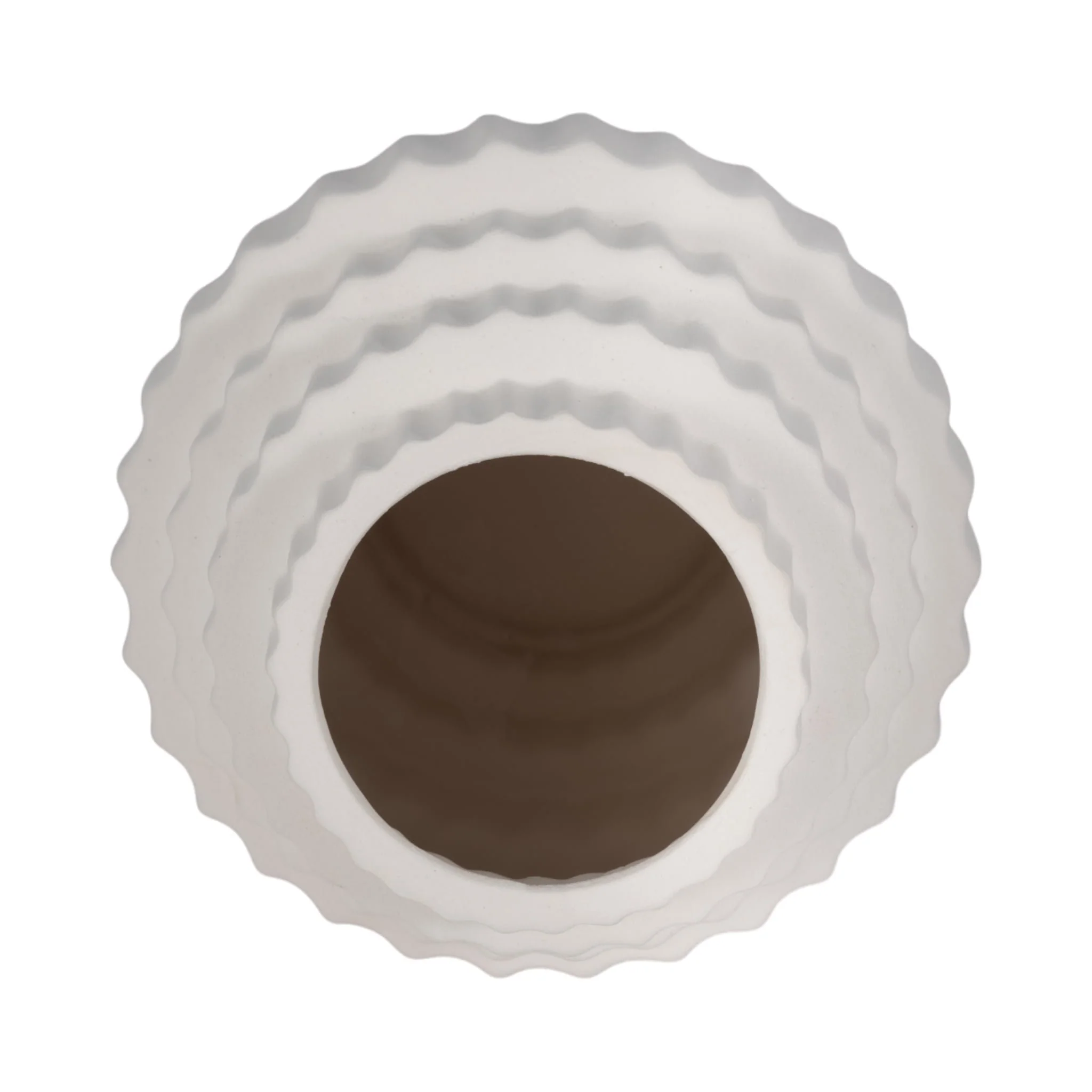 10" Textured Staggered Vase, White - Image 5