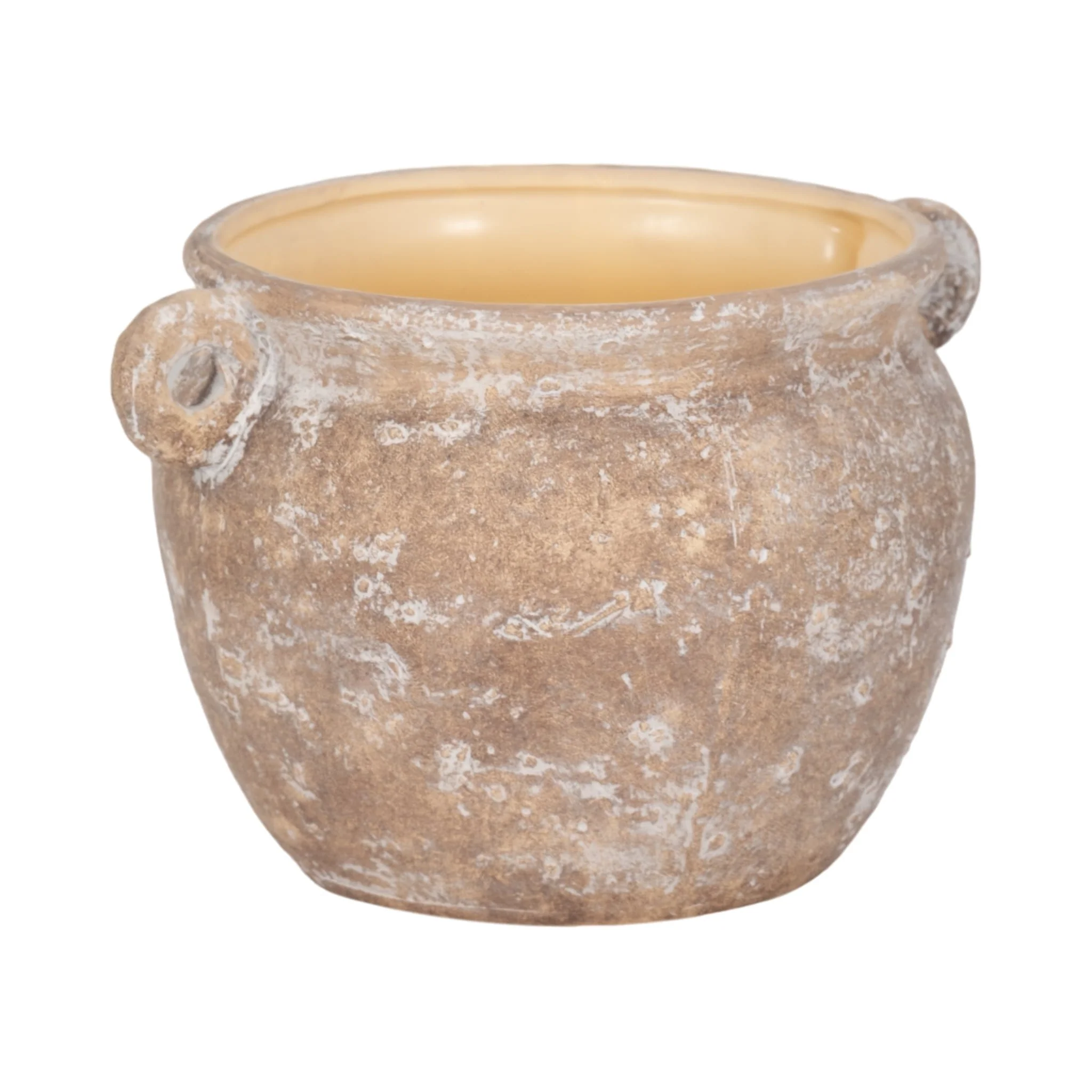 10" Textured Stoneware Jug Planter, Ivory - Image 3