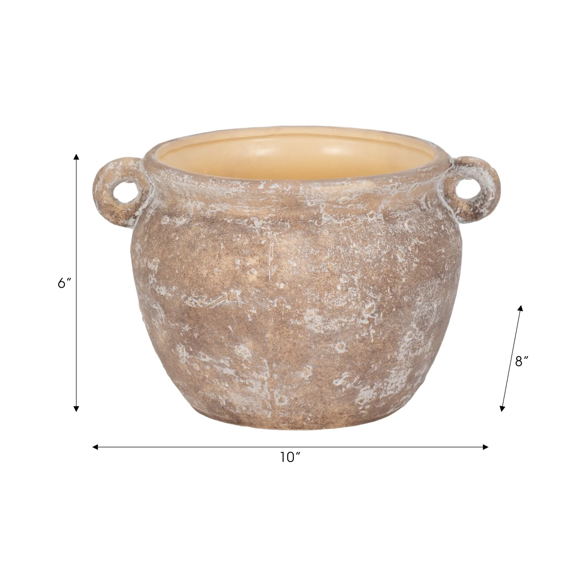 10" Textured Stoneware Jug Planter, Ivory - Image 9