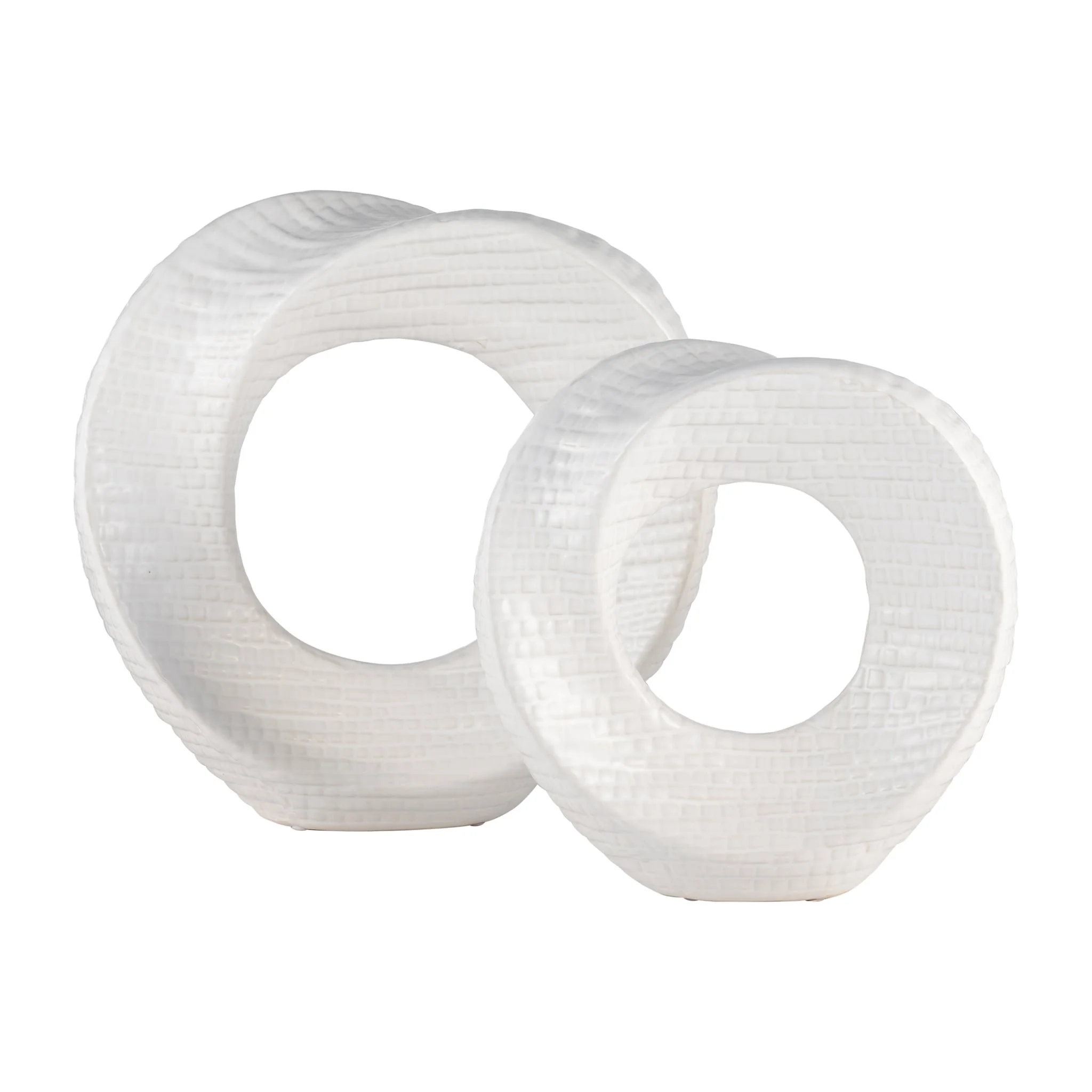 10" Textured Table Top Deco, White - Image 2
