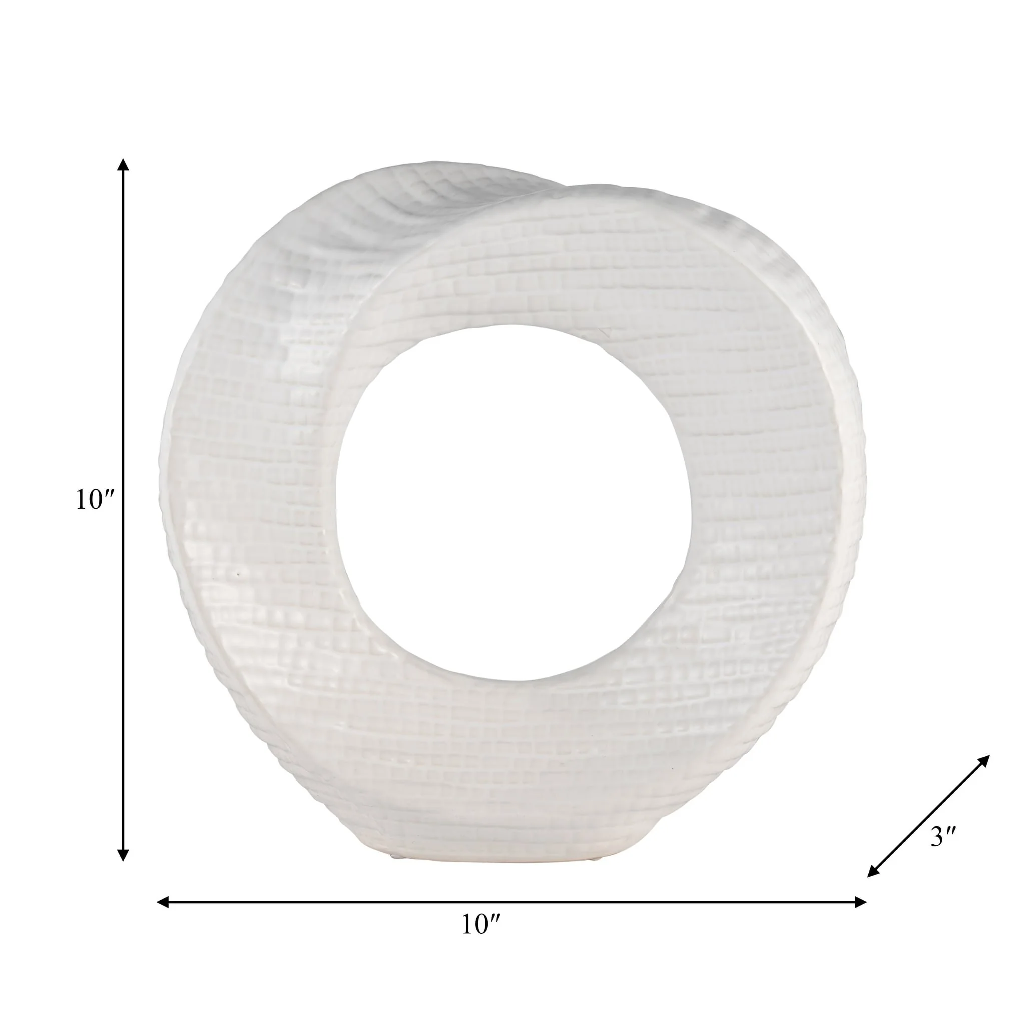 10" Textured Table Top Deco, White - Image 3