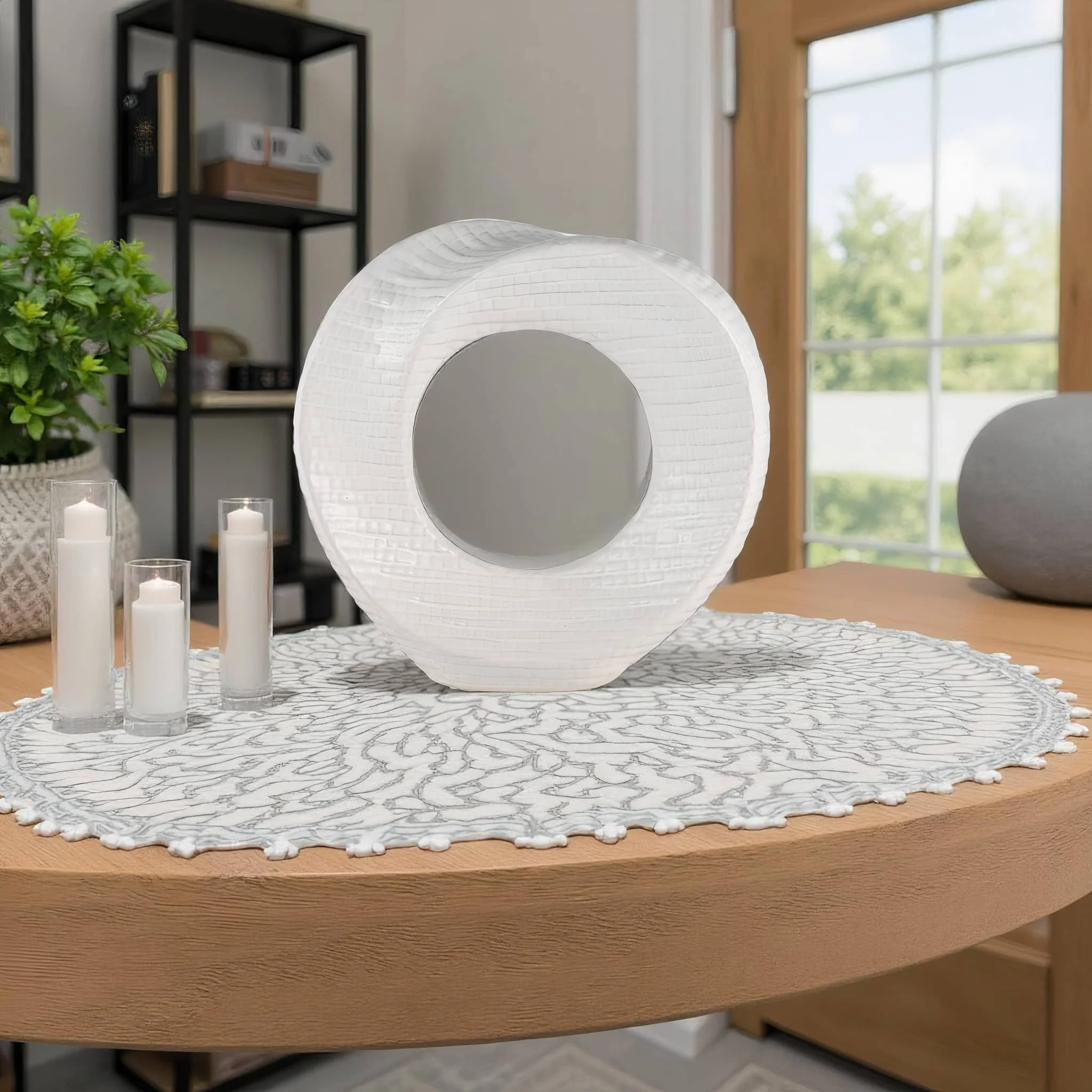 10" Textured Table Top Deco, White - Image 6