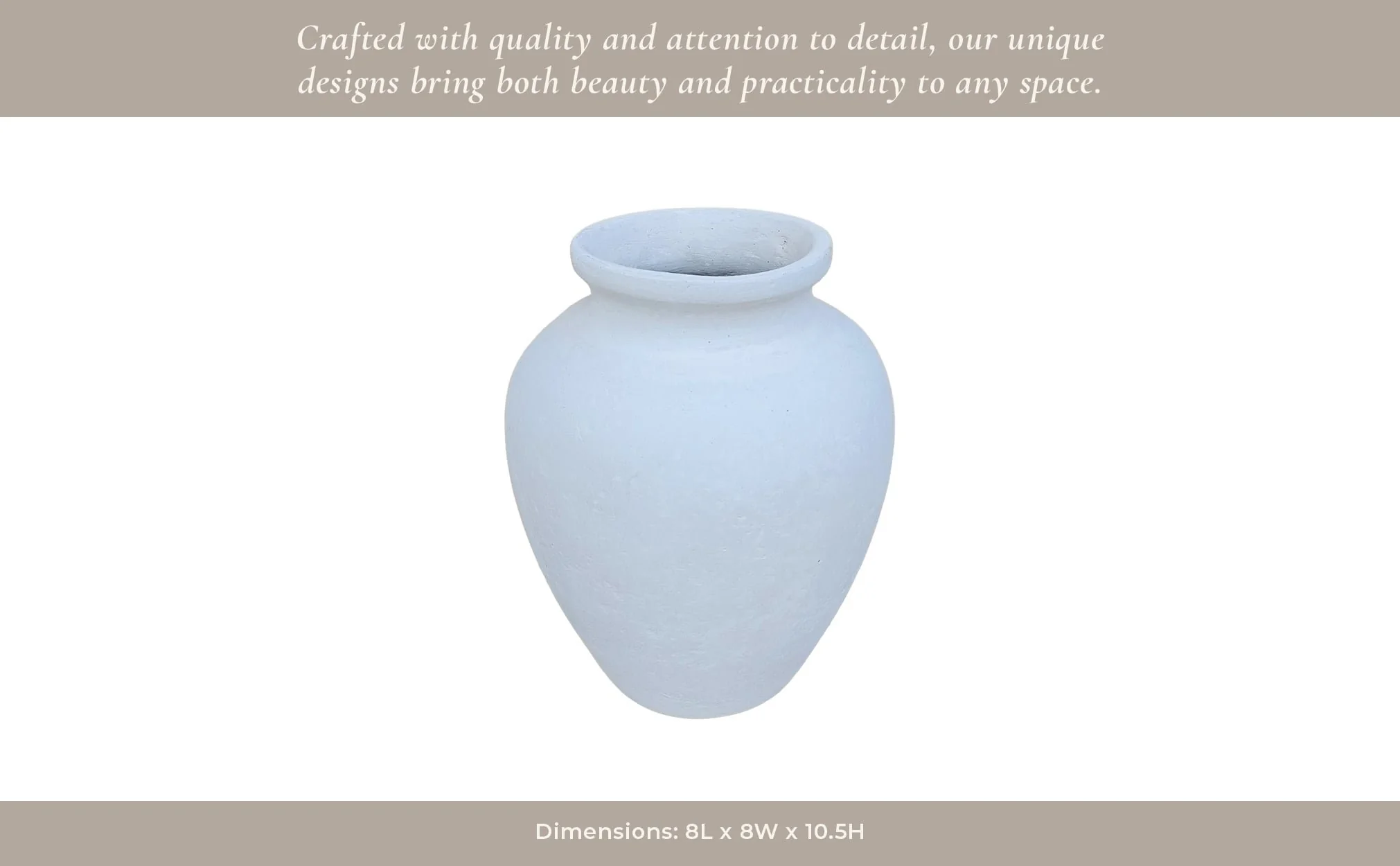 10" Traditional Jug, Paper Mache, Ivory - Image 12