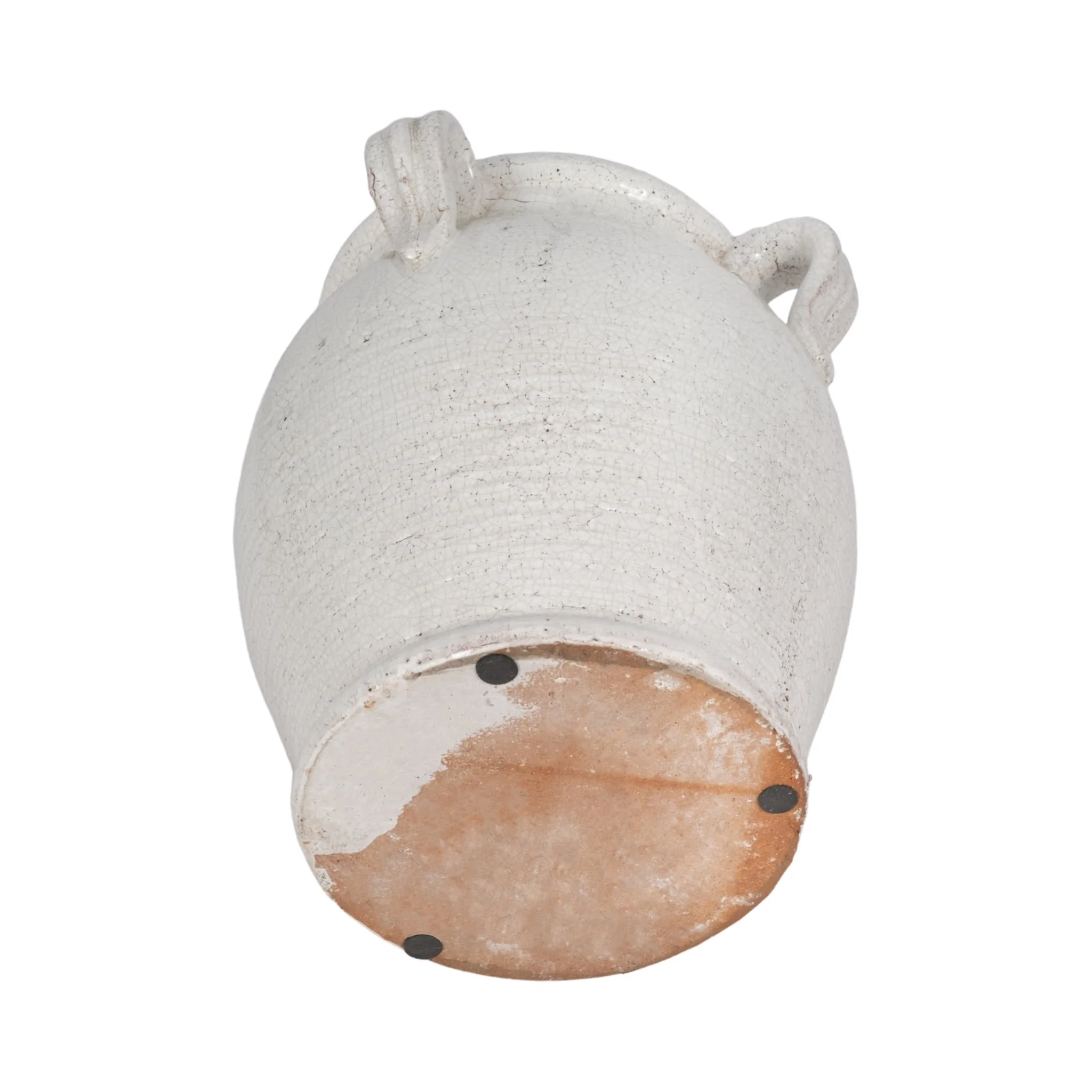 10" Vase With Handles, White Crackle - Image 6
