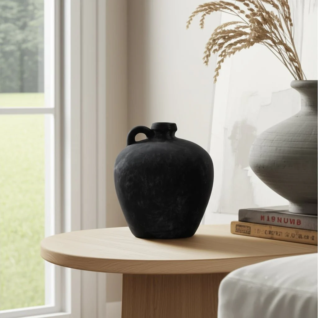 10" Weathered Jug With Handle, Black - Image 12