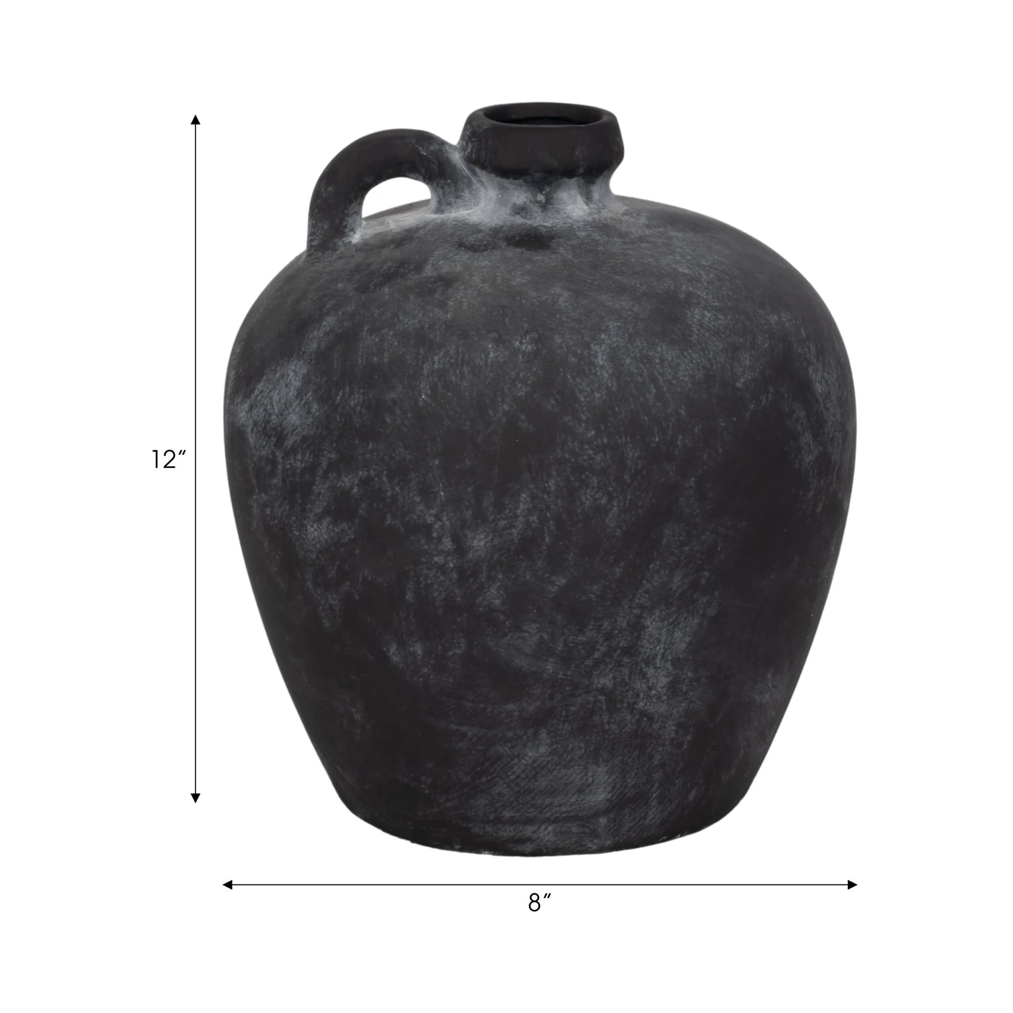 10" Weathered Jug With Handle, Black - Image 9