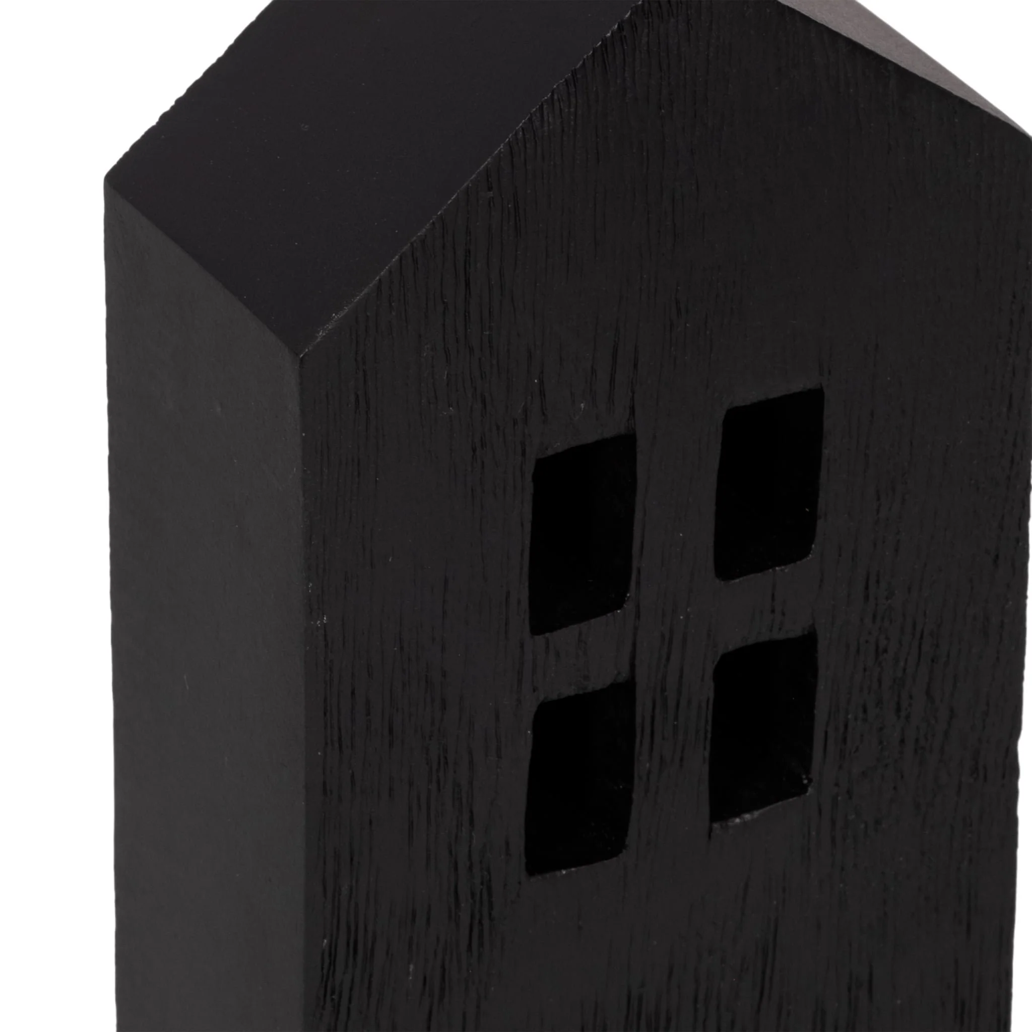 10" Wood House Decor, Black - Image 5