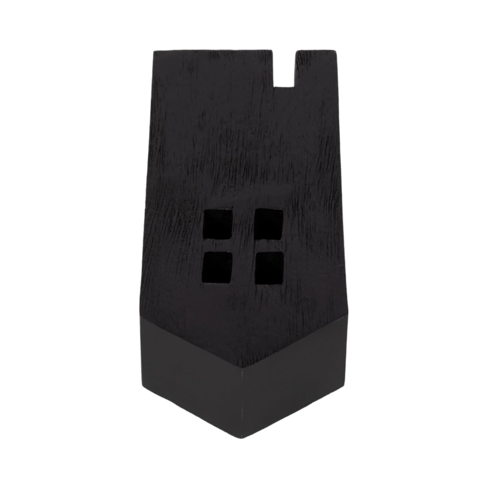 10" Wood House Decor, Black - Image 6