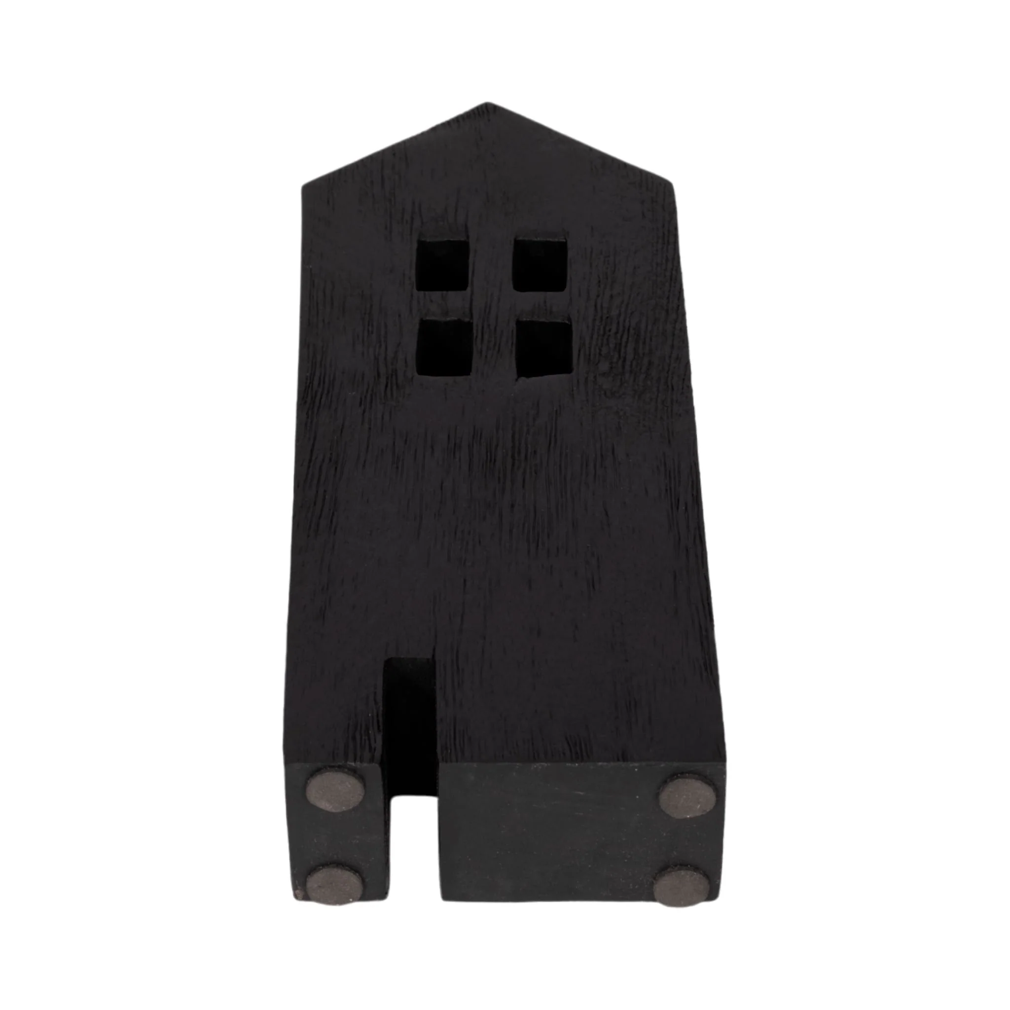 10" Wood House Decor, Black - Image 7