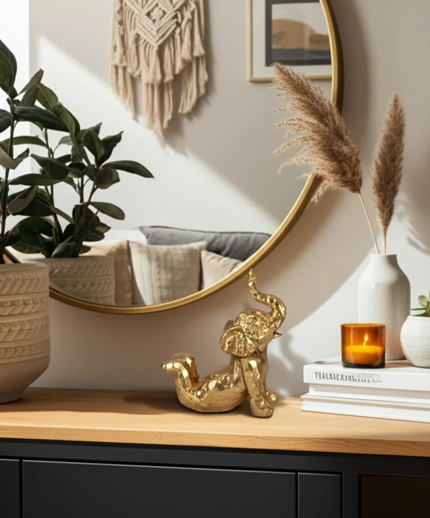 10" Yoga Elephant, Gold - Image 11