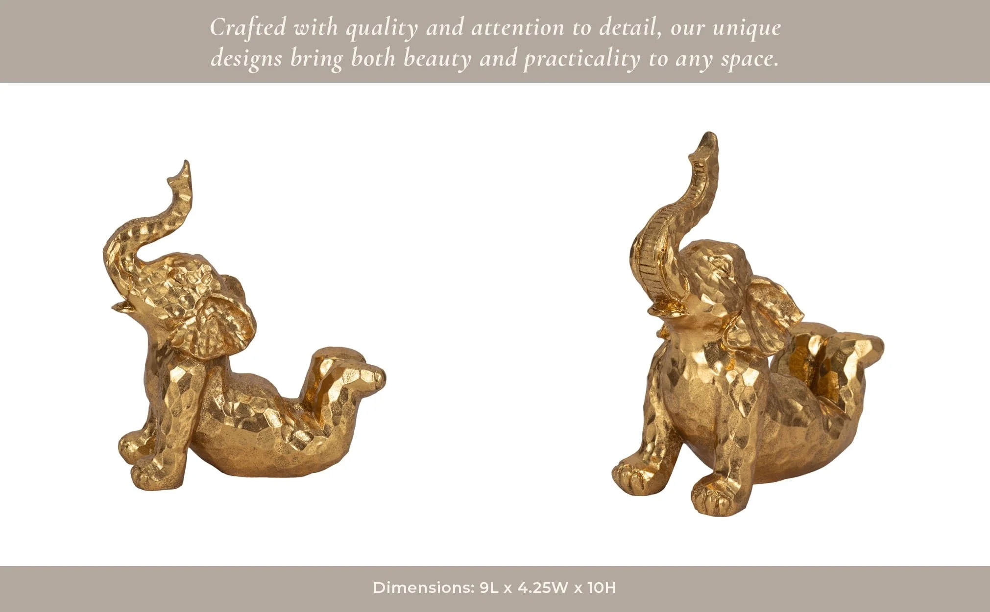10" Yoga Elephant, Gold - Image 12