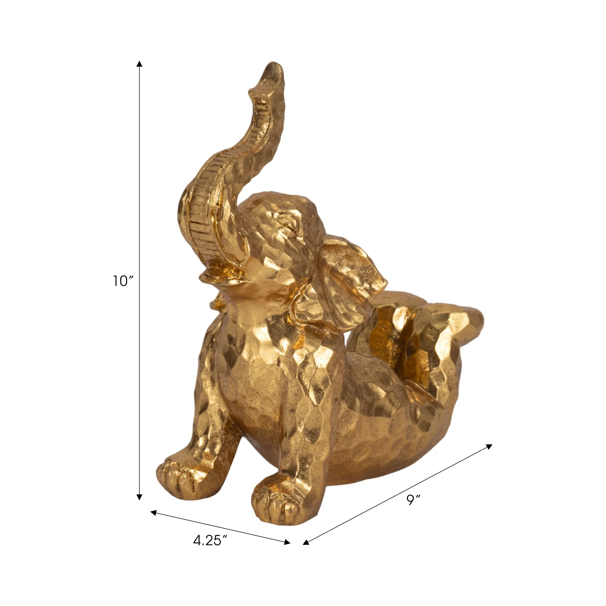 10" Yoga Elephant, Gold - Image 9