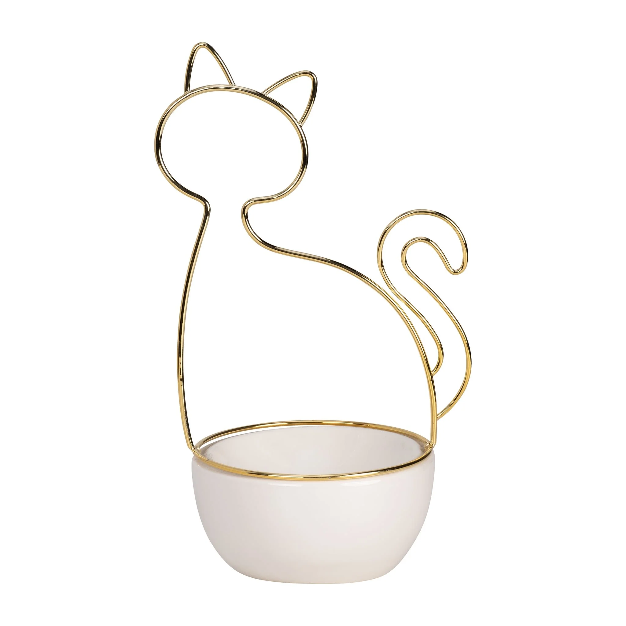 10"h Cat Trinket Tray, White - Image 4