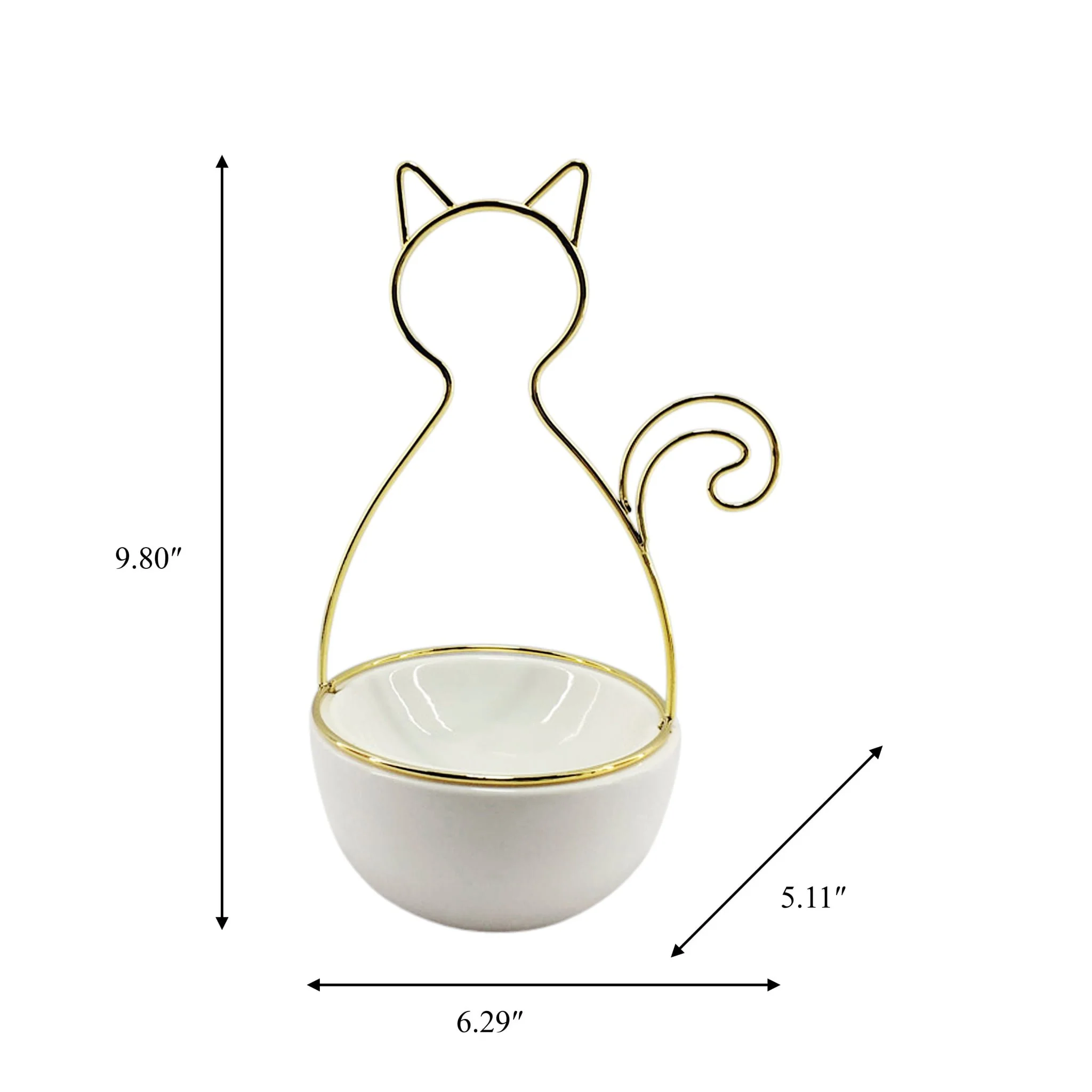10"h Cat Trinket Tray, White - Image 9