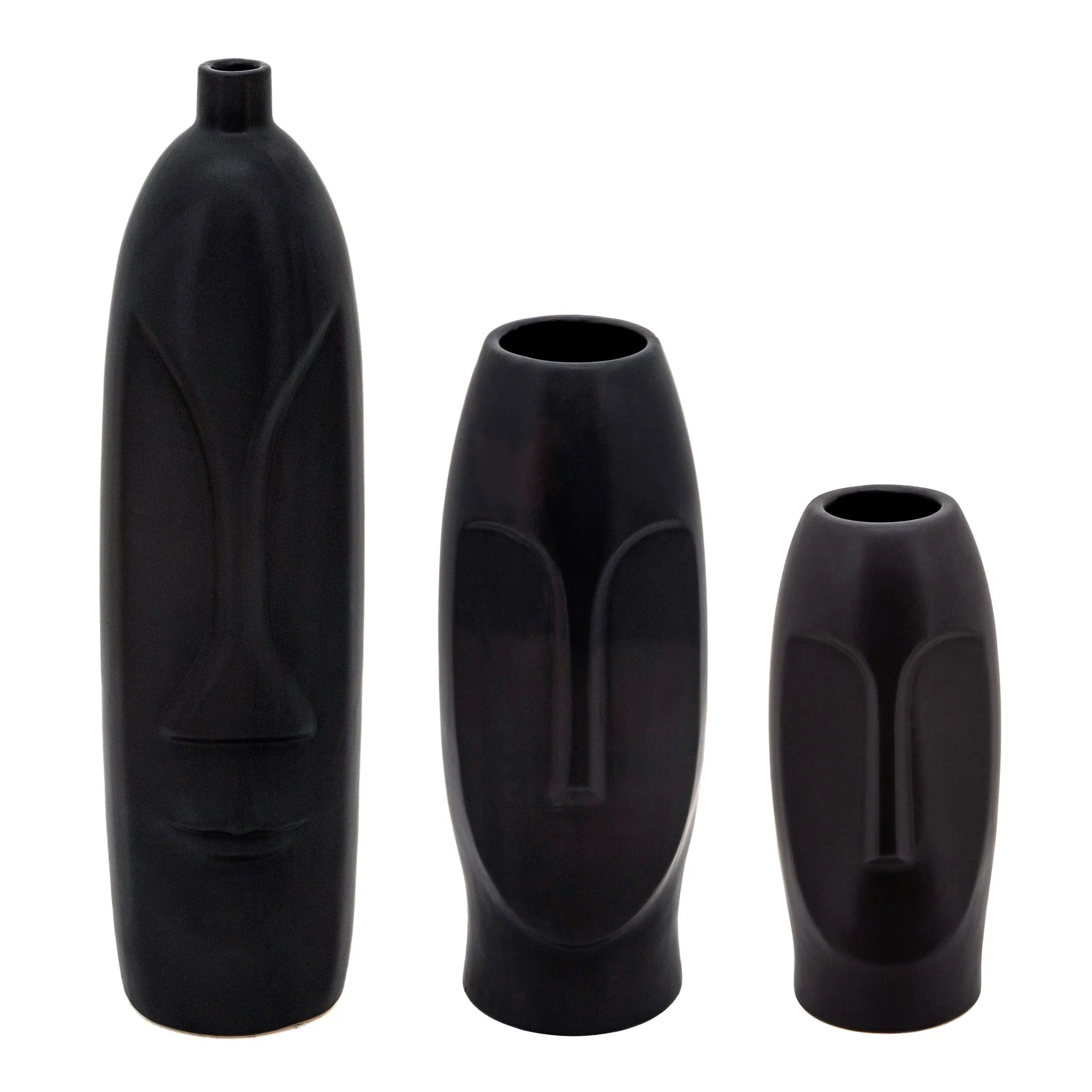 10"h Face Vase, Black - Image 2