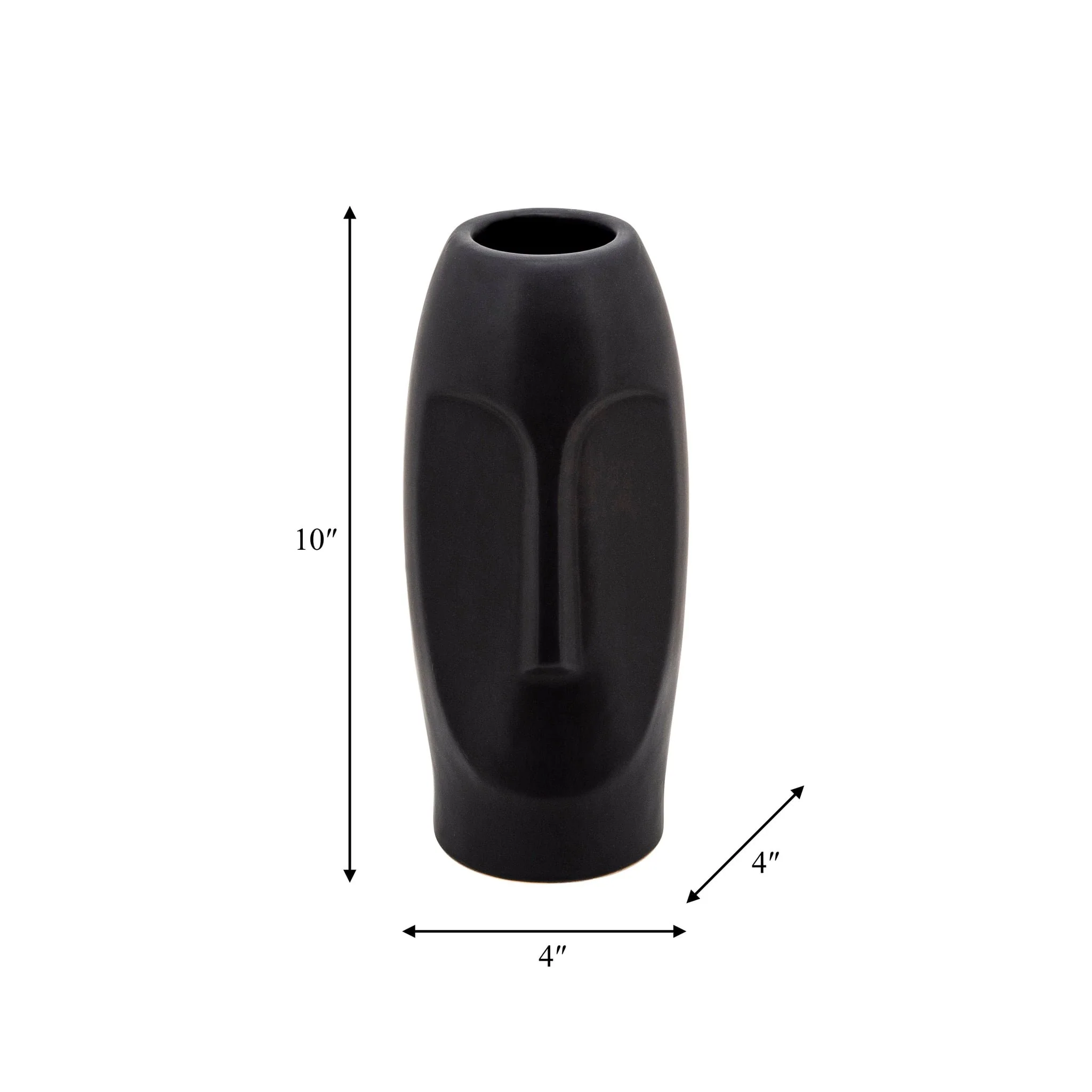 10"h Face Vase, Black - Image 3