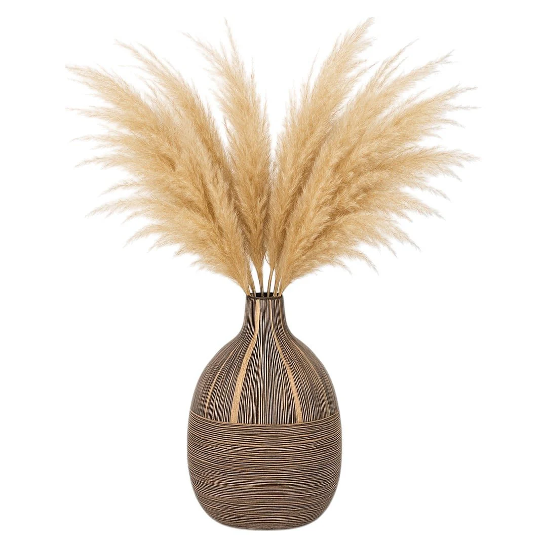 10"h Tribal Vase, Brown - Image 2