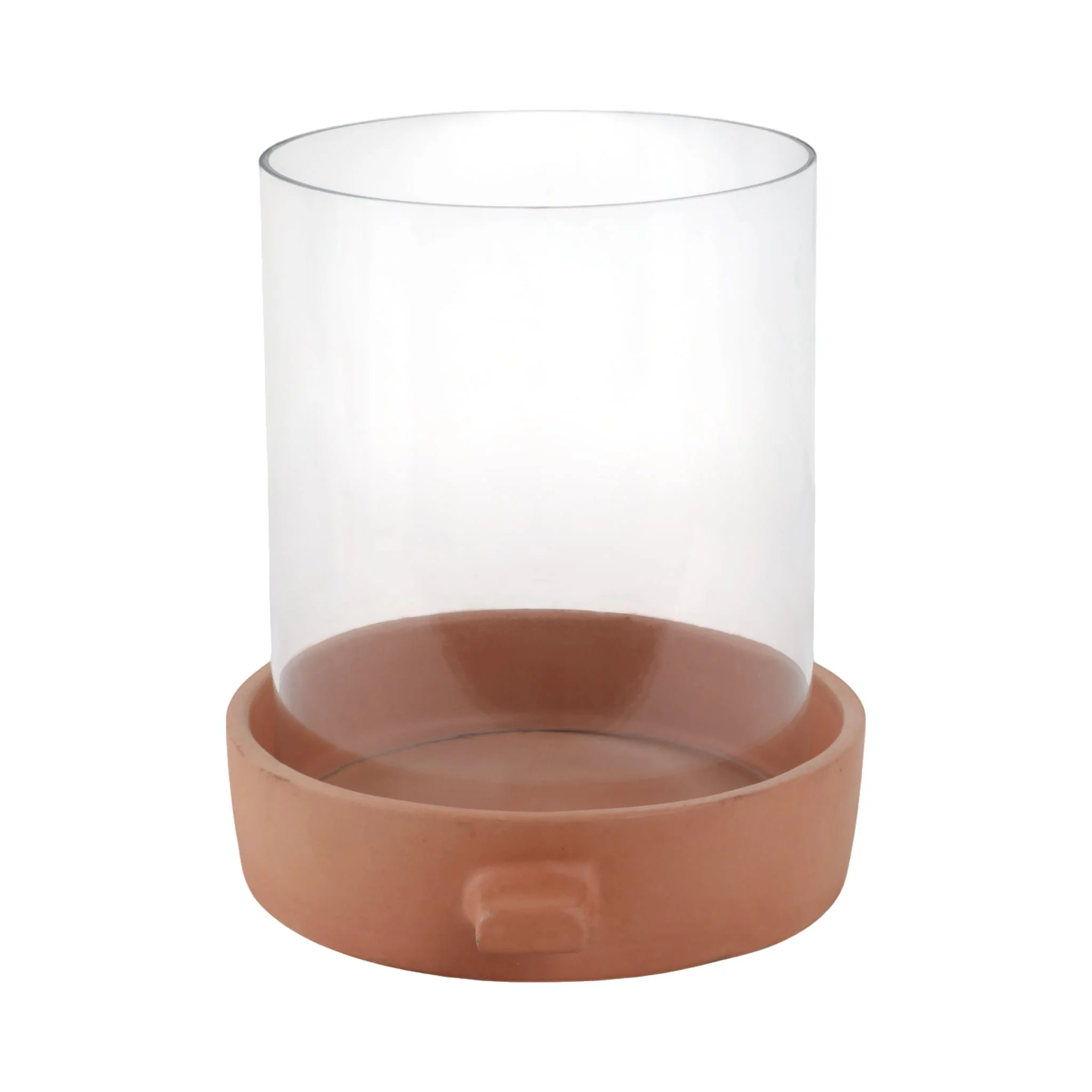10x10" Terracotta Hurricane Pillar Holder, Natural - Image 3