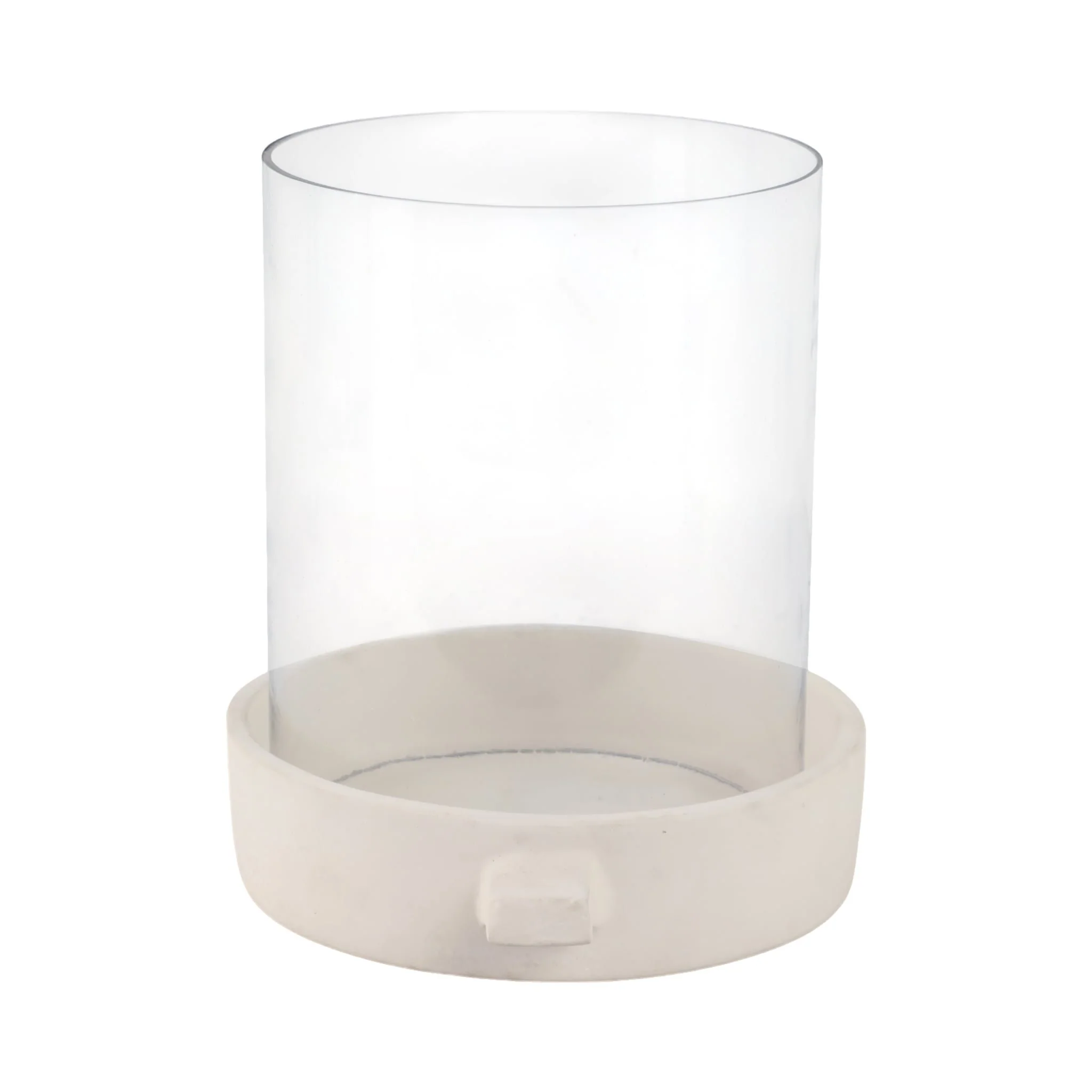 10x10" Terracotta Hurricane Pillar Holder, White - Image 3