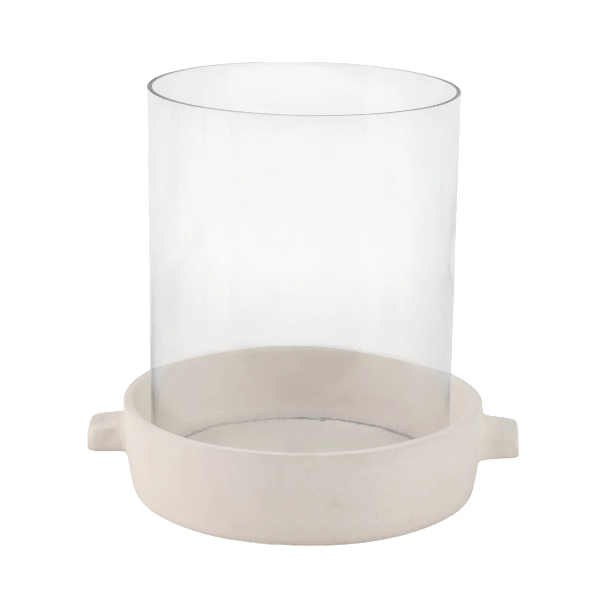 10x10" Terracotta Hurricane Pillar Holder, White - Image 4