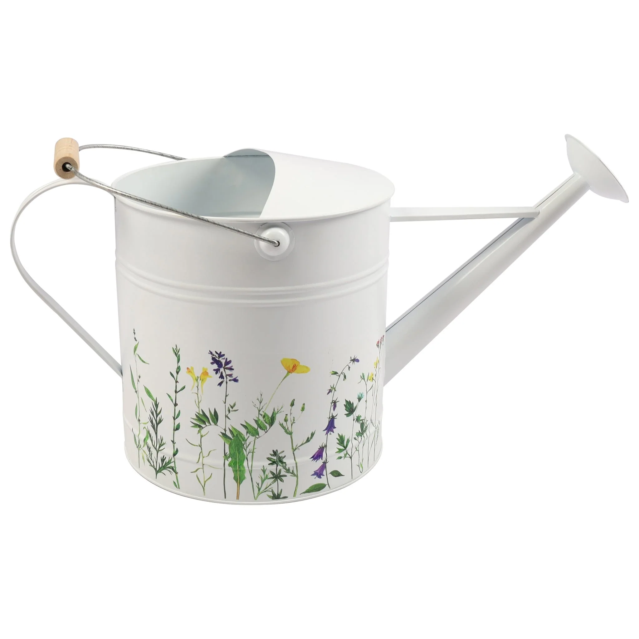 10x20" Watering Can, White W/yel Flower - Image 5