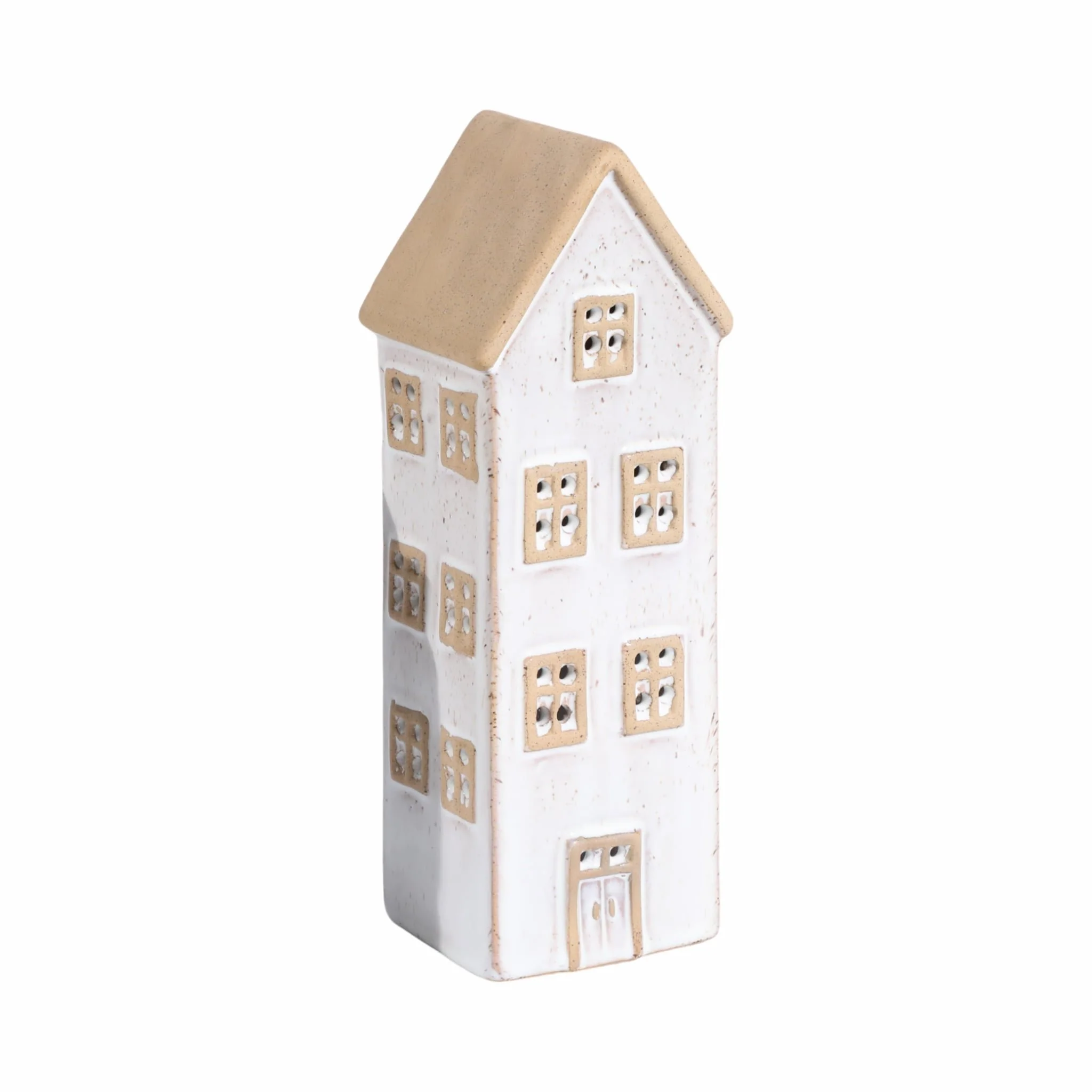 10x3" Narrow House Tealight Holder, Ivory - Image 2