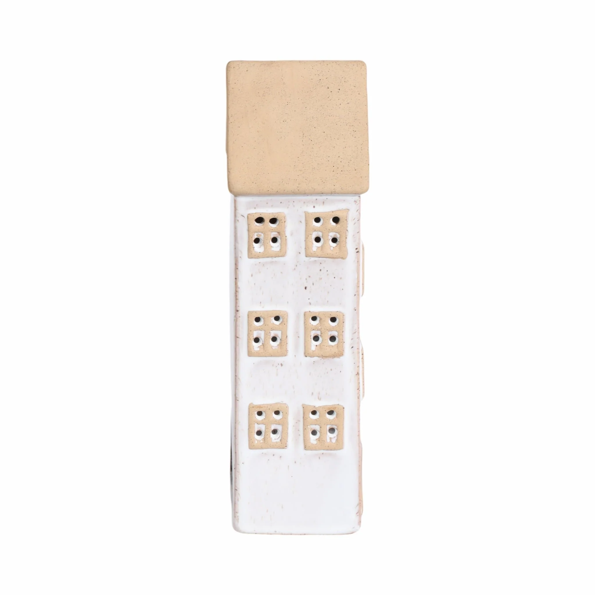 10x3" Narrow House Tealight Holder, Ivory - Image 3