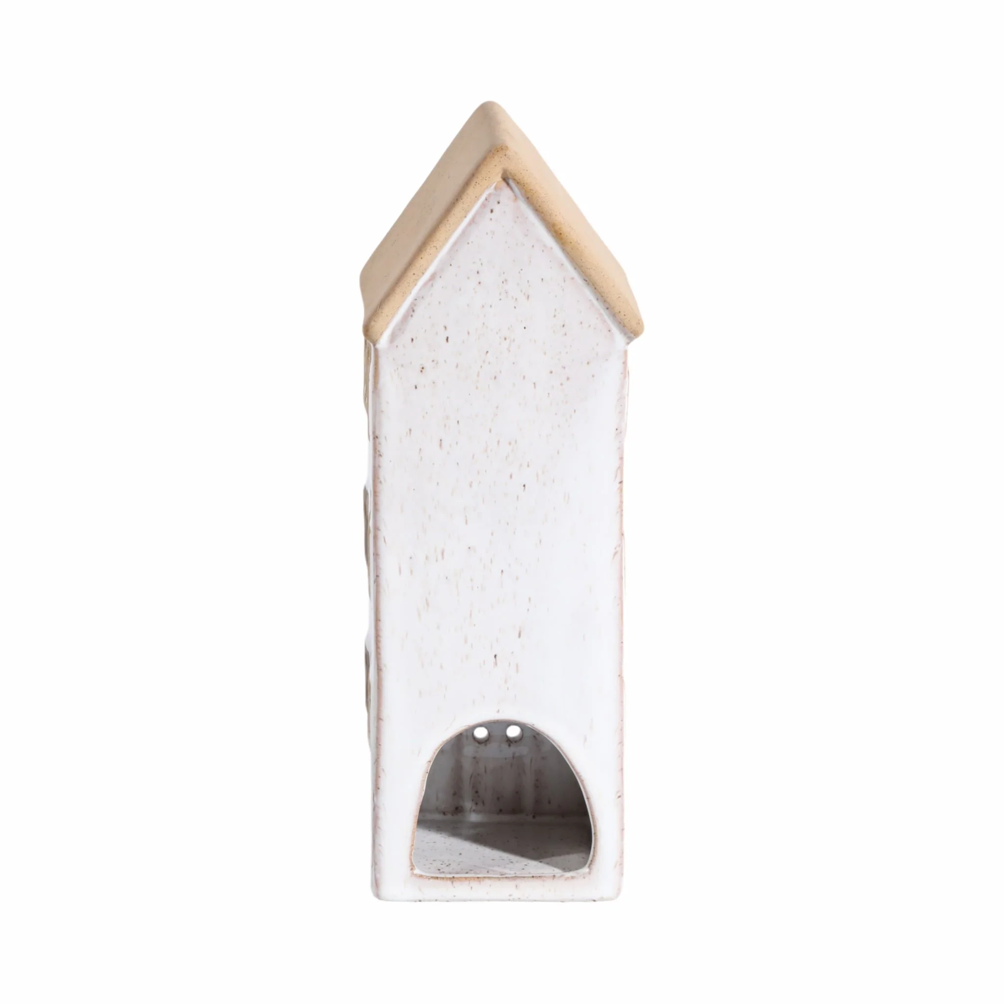 10x3" Narrow House Tealight Holder, Ivory - Image 4