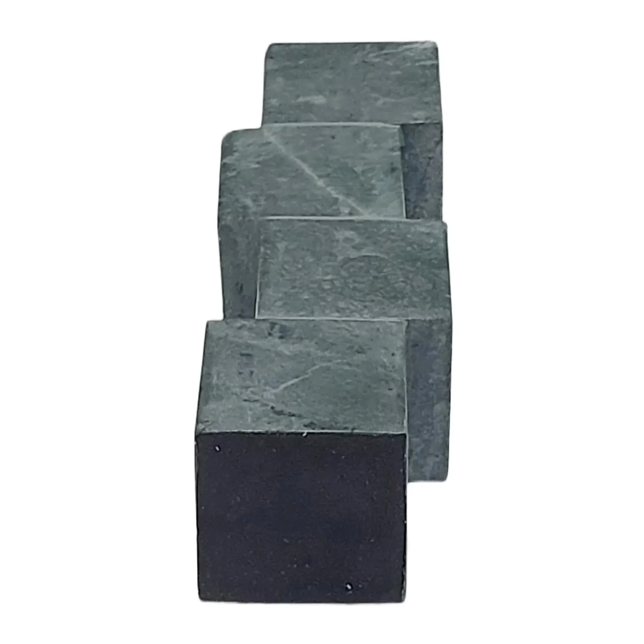 10x3" Stacked Cube Marble Taper Holder, Green - Image 8