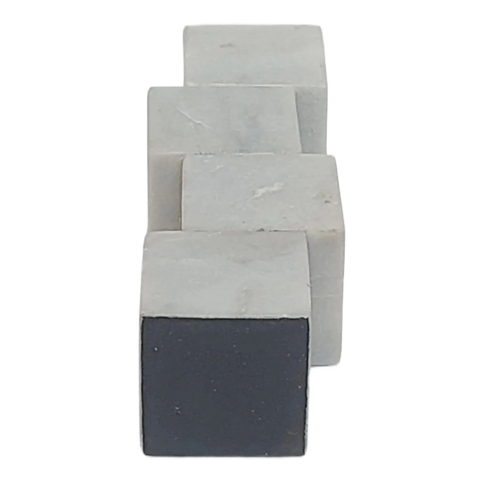 10x3" Stacked Cube Marble Taper Holder, White - Image 8