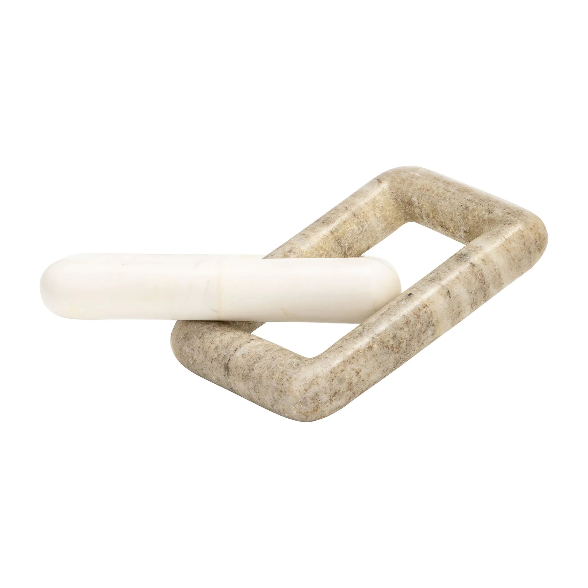 10x4" 2 Marble Square Links, White/onyx - Image 3