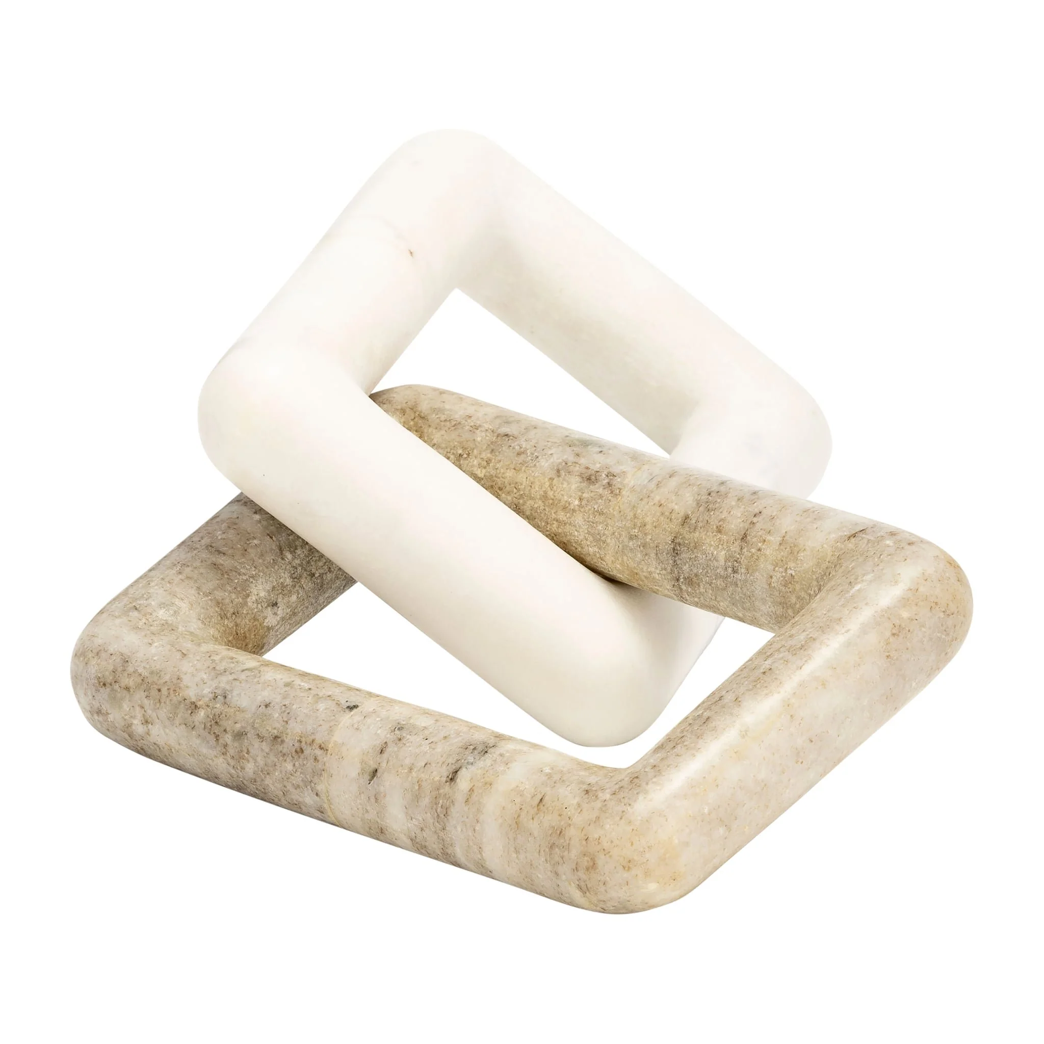 10x4" 2 Marble Square Links, White/onyx - Image 5