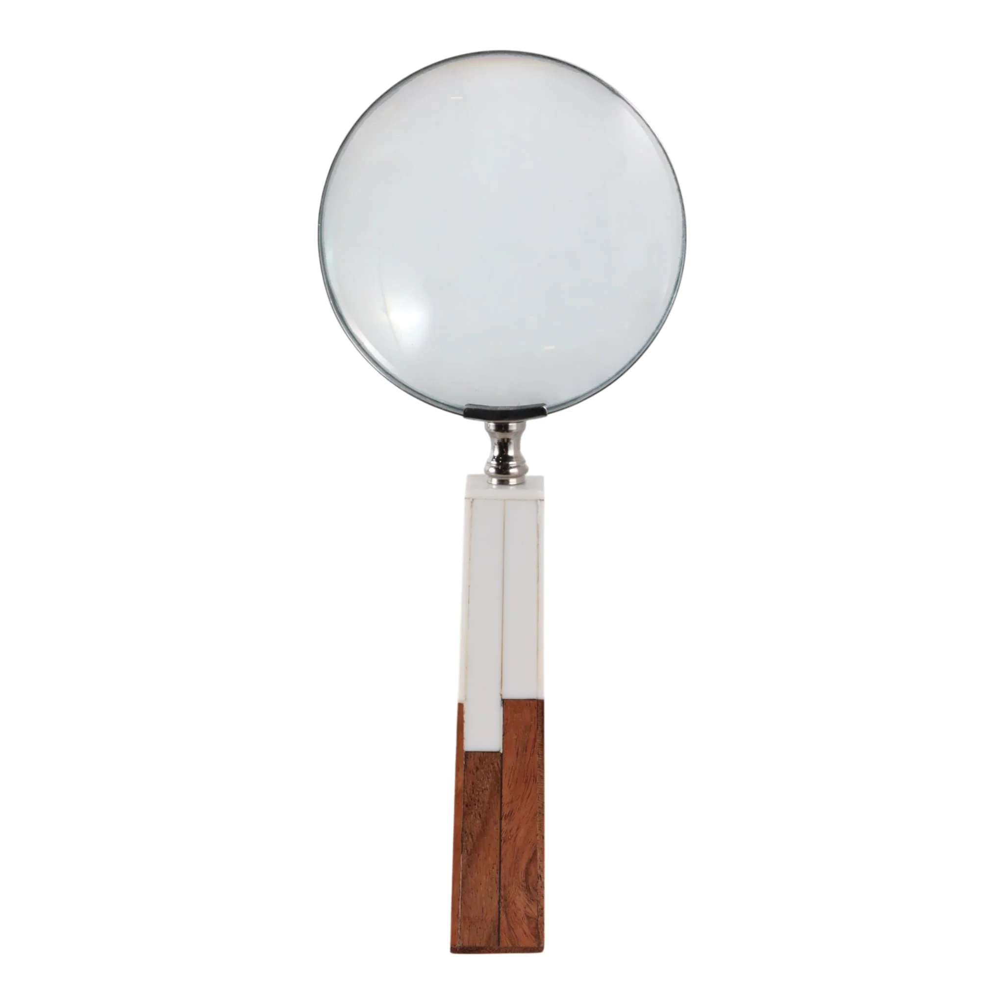 10x4" 2-toned Handle Magnifying Glass, White/brown - Image 4
