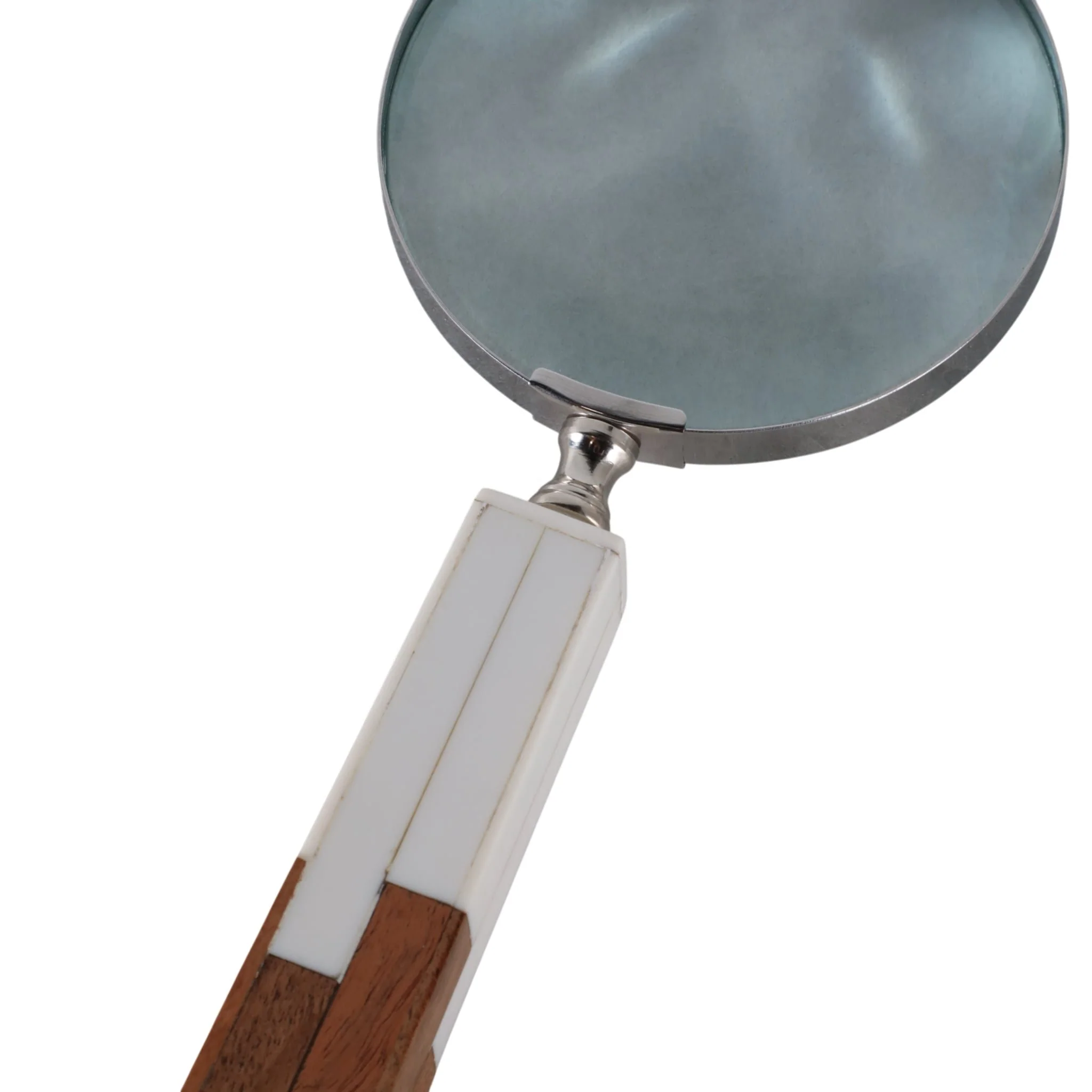 10x4" 2-toned Handle Magnifying Glass, White/brown - Image 5