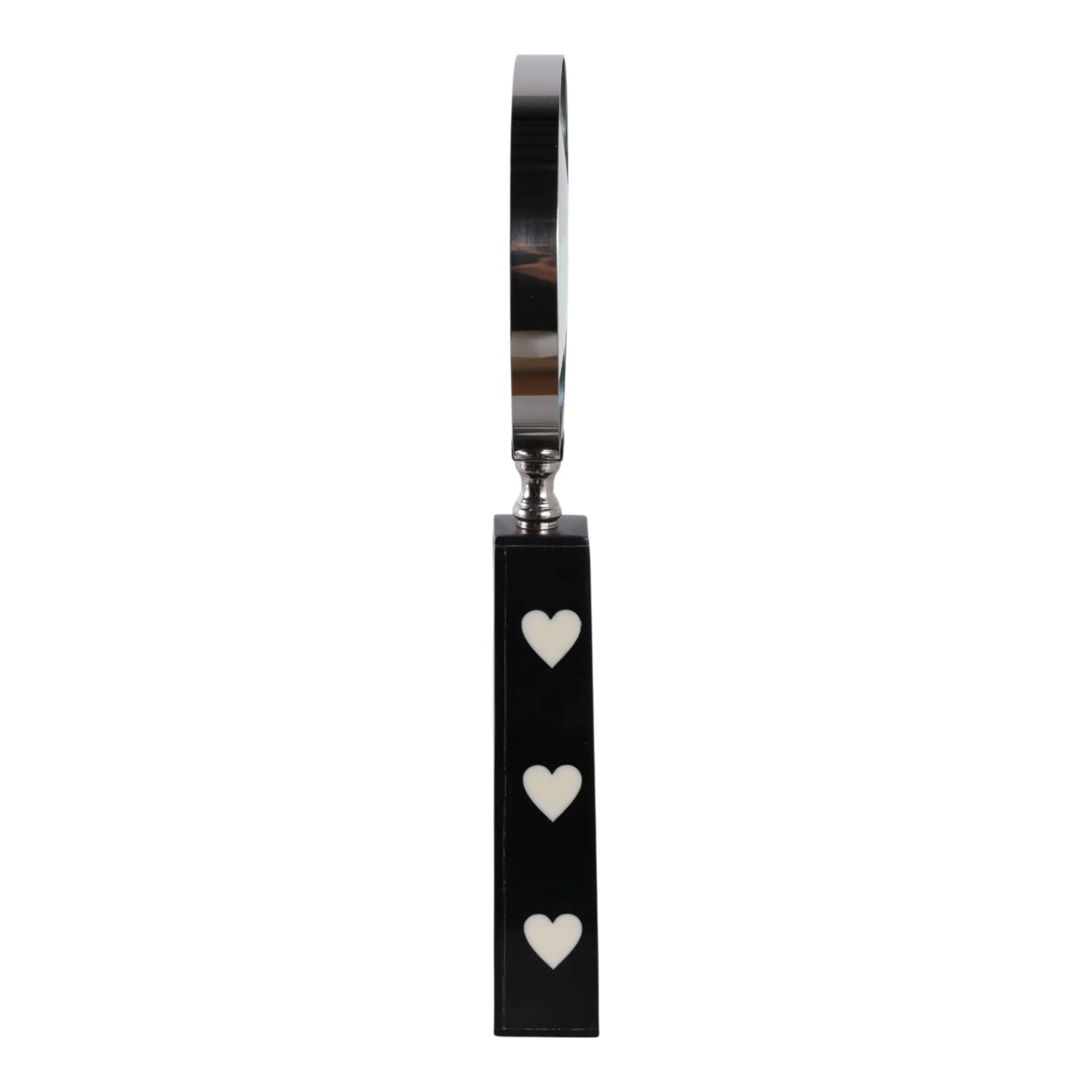 10x4" Hearts Handle Magnifying Glass, Black/white - Image 3