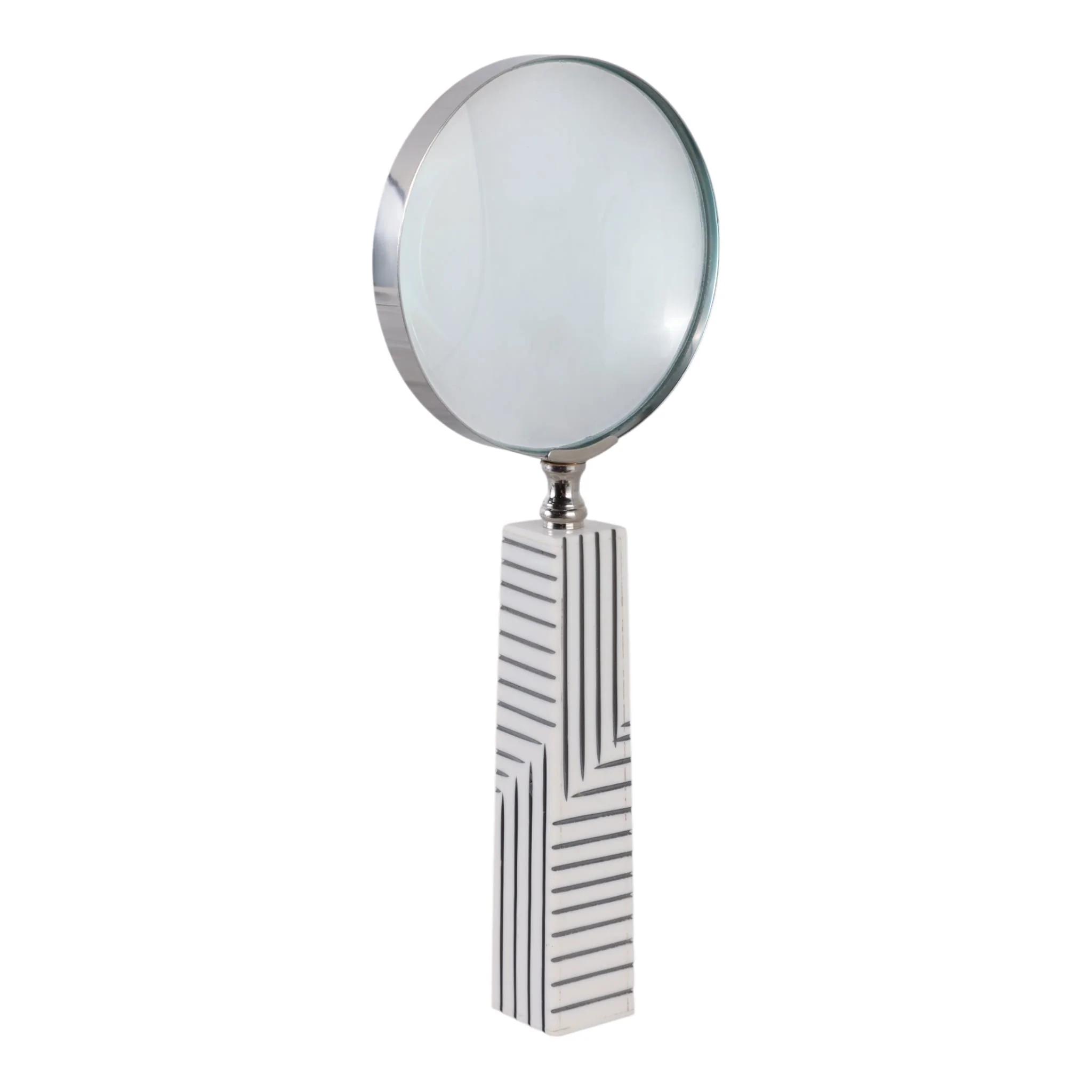 10x4" Lines Handle Magnifying Glass, White/ Black - Image 2