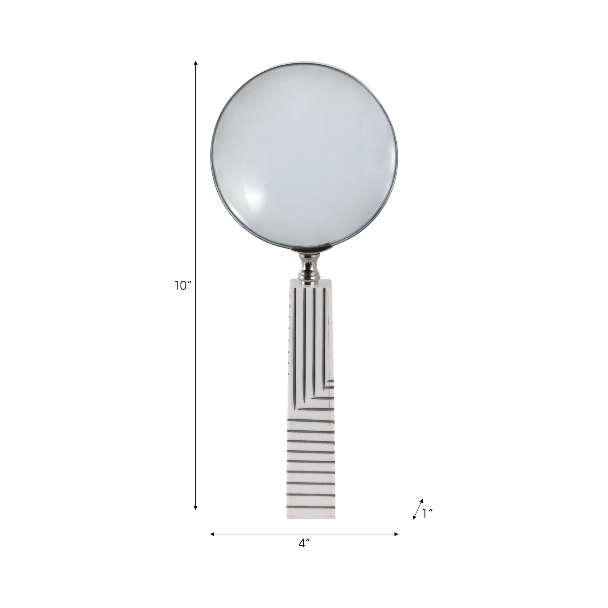 10x4" Lines Handle Magnifying Glass, White/ Black - Image 8