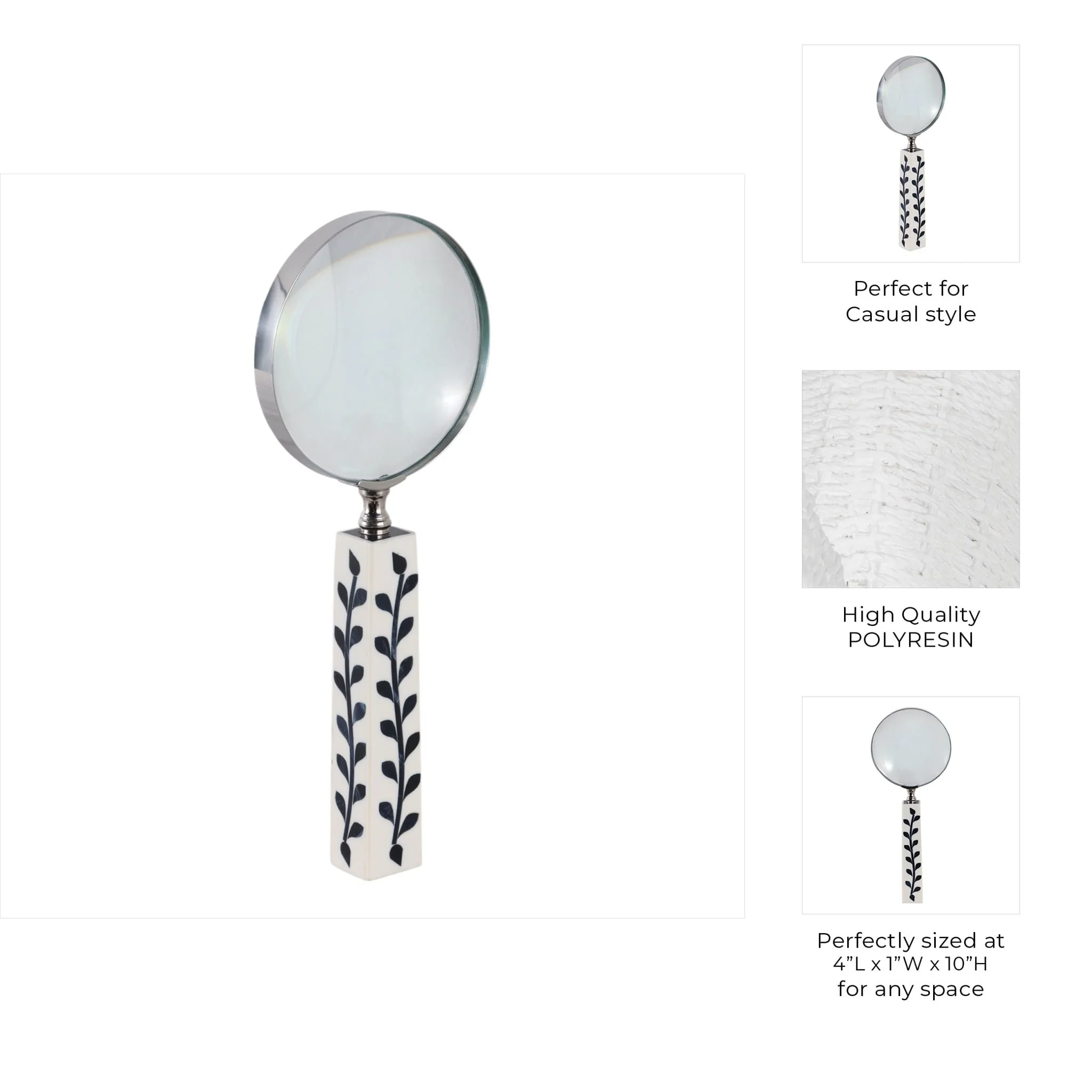 10x4" Vines Handle Magnifying Glass, White/blue - Image 9