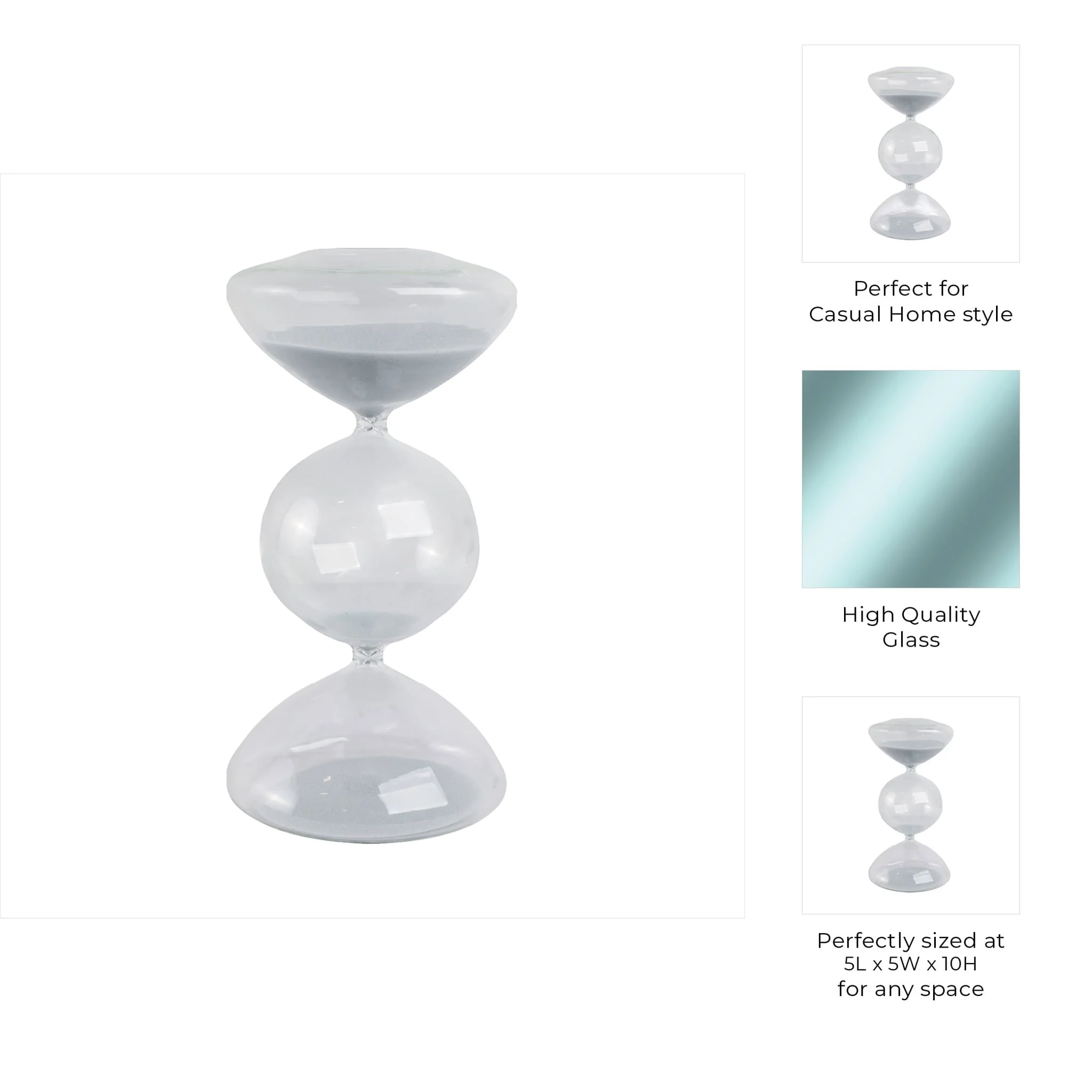 10x5" Glass 60min Large Bubble Sandtimer, Clear - Image 9