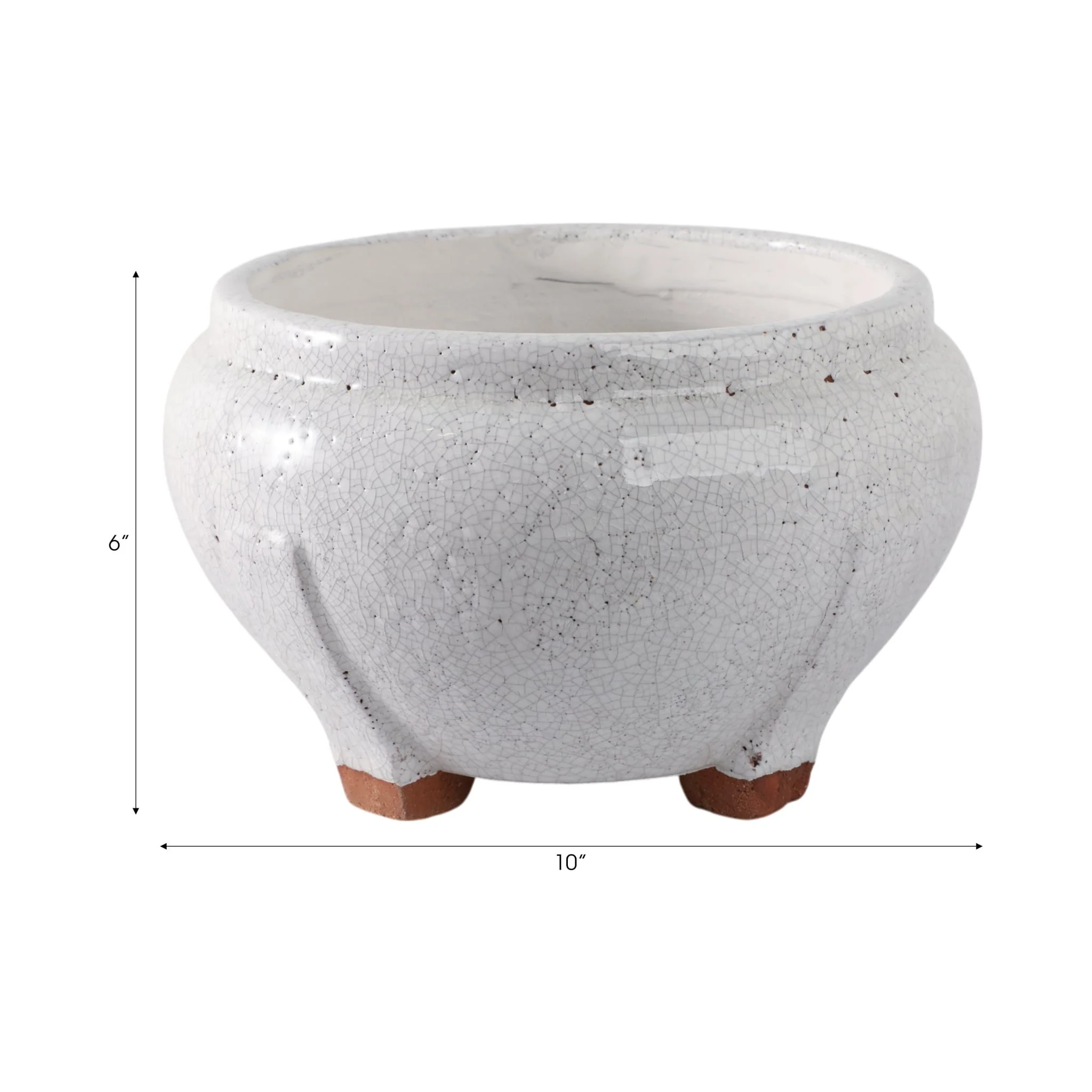 10x6" Footed Planter, White - Image 8