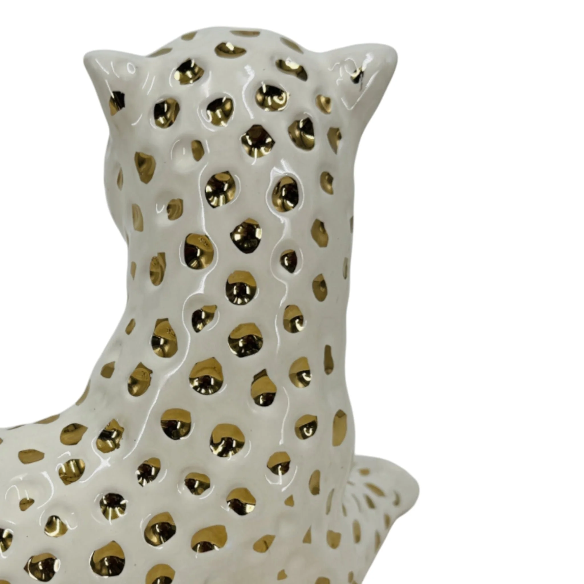 10x6" Leopard Lying Down, White/gold - Image 8